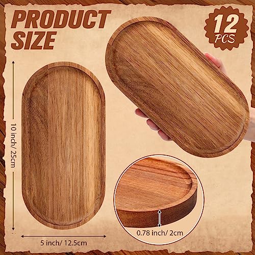 Geetery-12-Pcs-Acacia-Wooden-Serving-Trays-10-Inch-Oval-Wood-Platter-Wooden-Serving-Platter-Oval-Charcuterie-Plates-Board-Cheese-Plate-Fruit-Wood-Tray-Acacia-Cheese-Board-for-Dessert-Appetizer Geetery 12 Pcs Acacia Wooden Serving Trays 10 Inch Oval Wood Platter Wooden Serving Platter Oval Charcuterie Plates Board Cheese Plate Fruit Wood Tray Acacia Cheese Board for Dessert Appetizer