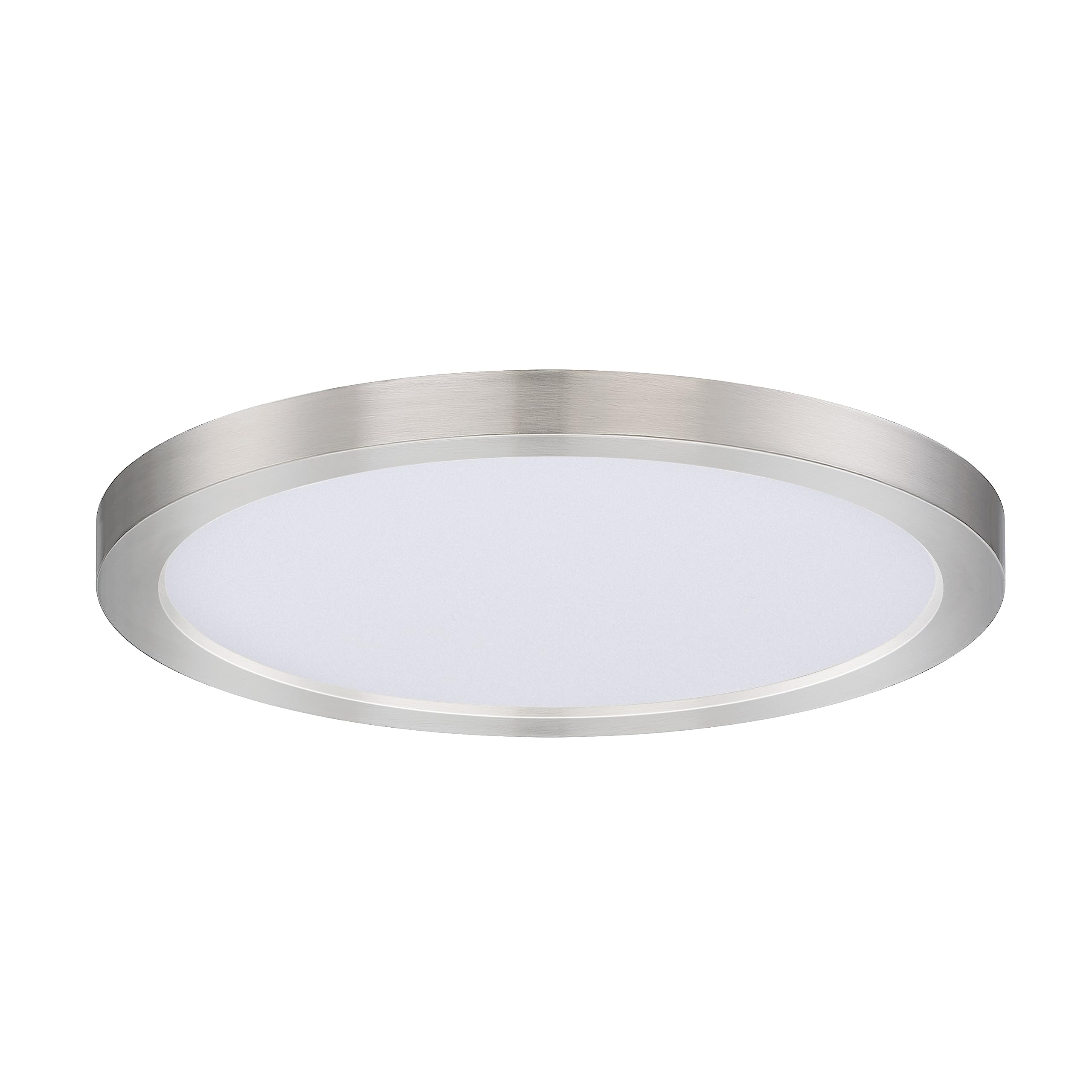 10pk Chip-18W 1 LED Round Flush Mount-9 Inches Wide by 0.75 inches high-Satin Nickel Finish