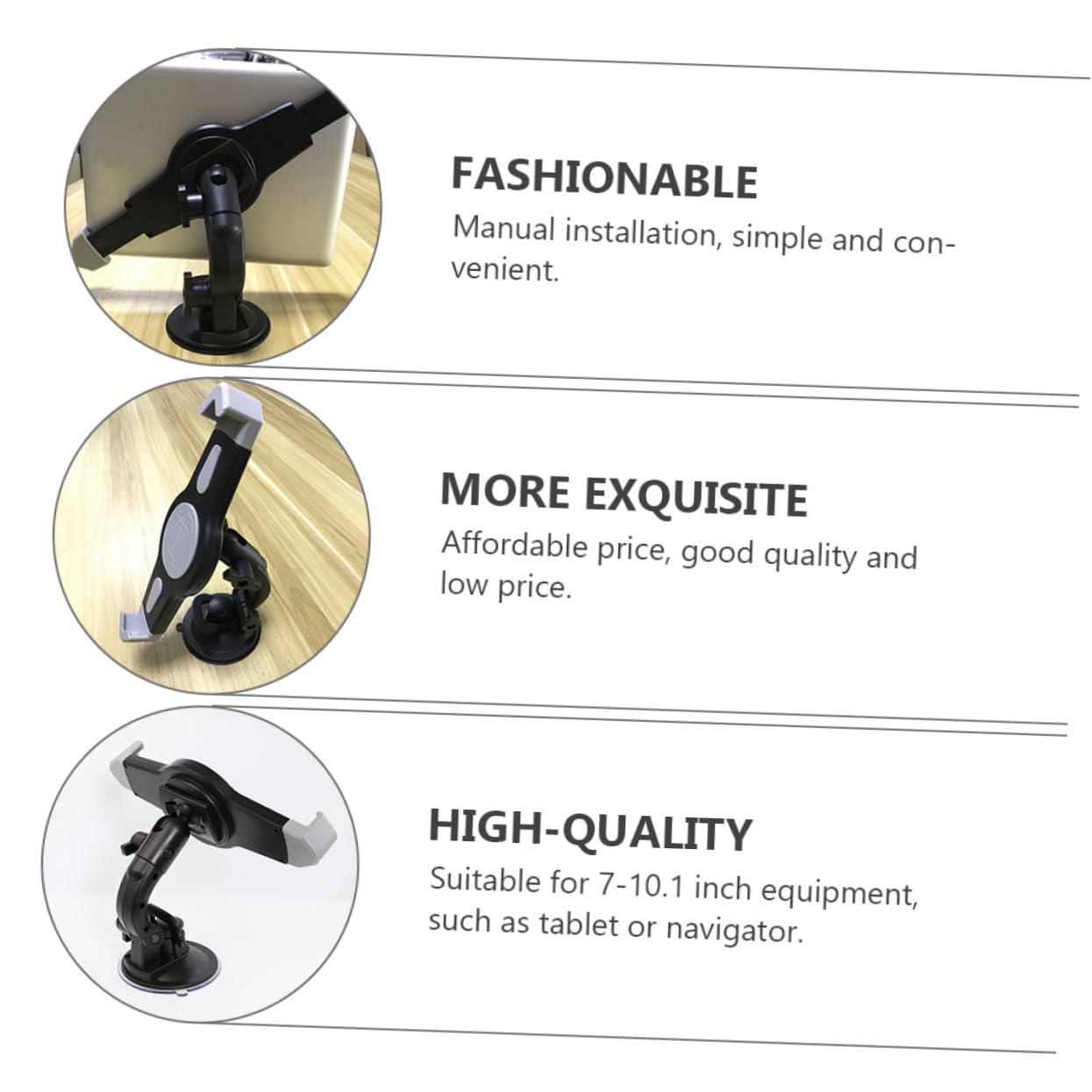 Supporto Tablet Auto con Montaggio Parabrezza per Navigatori Materiale Abs Resistente Compatibile con Tablet di Dimensioni Medie