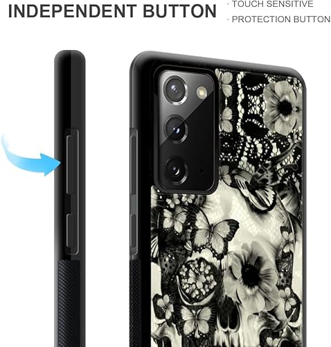 Miniatura 3 de Funda compatible con Samsung Galaxy Note 20, diseño de patrón de calavera de encaje gótico victoriano, diseño de patrón de calavera de silicona