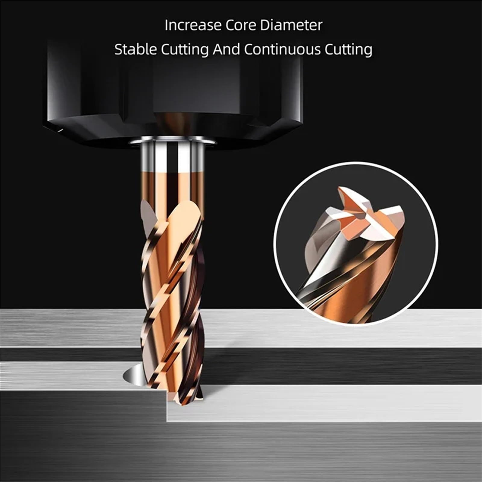 Fresas de carburo con diámetro creciente de 0,1 mm, fresas de extremo de acero de tungsteno, herramientas de torno, fresa CNC, broca de enrutador(4F,D1.2xD4x50L)