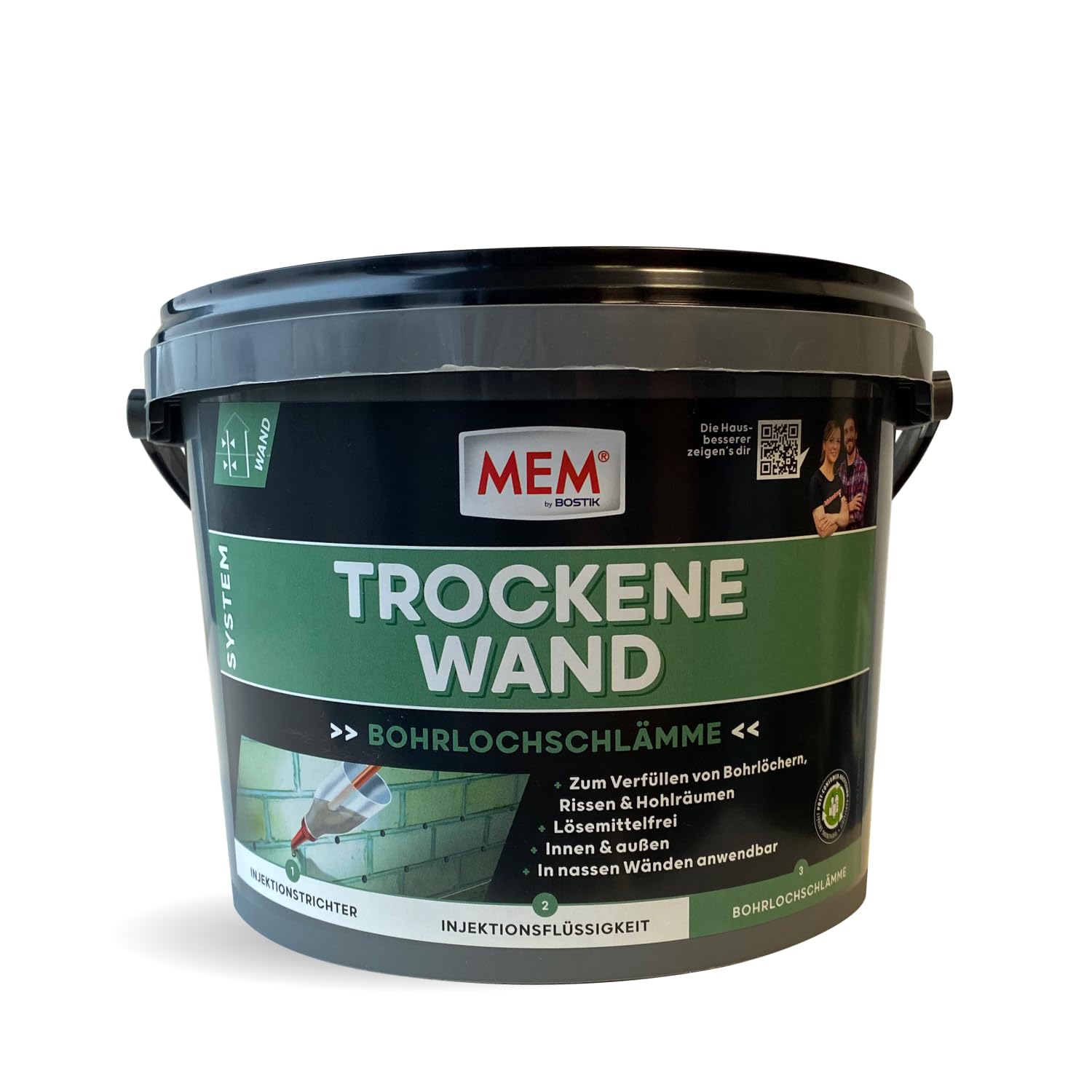 MEM System Trockene Wand Bohrlochschlämme (2,5 kg, Grau)
