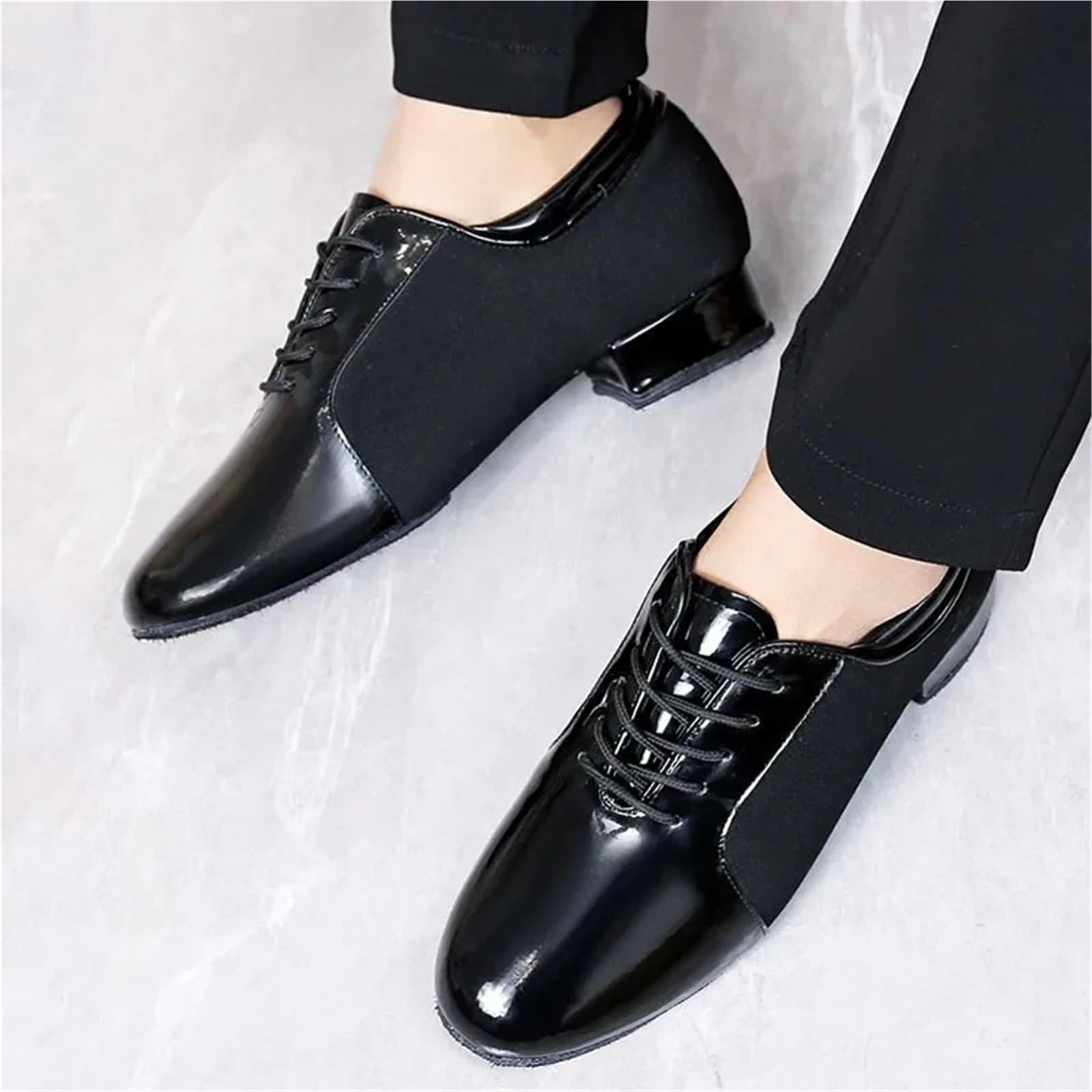Scarpe da ballo uomo traspiranti tacco basso suola morbida per tango salsa latino-americani