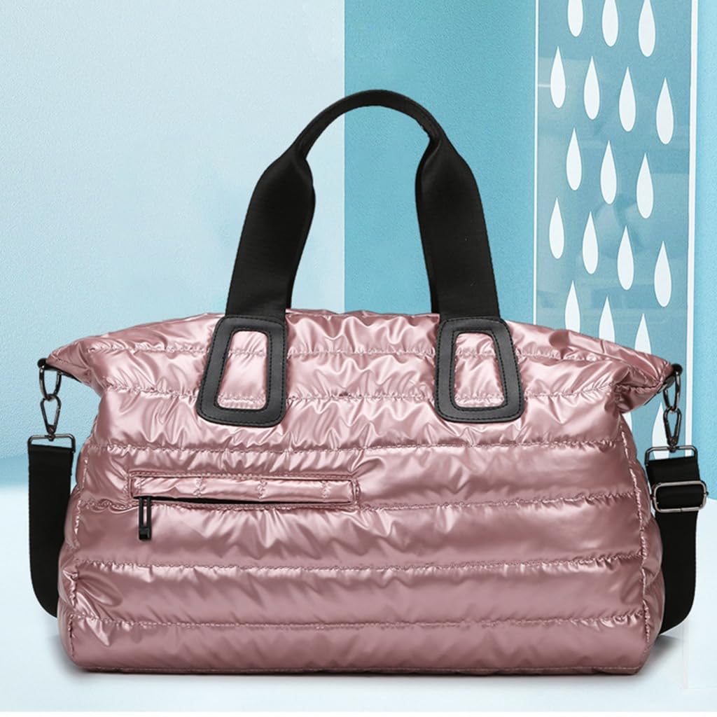 Elegante borsa da viaggio impermeabile lucida grande capacità borse a tracolla per palestra sport nuoto e attività all'aperto, Blu, 34x20x44cm, moderno