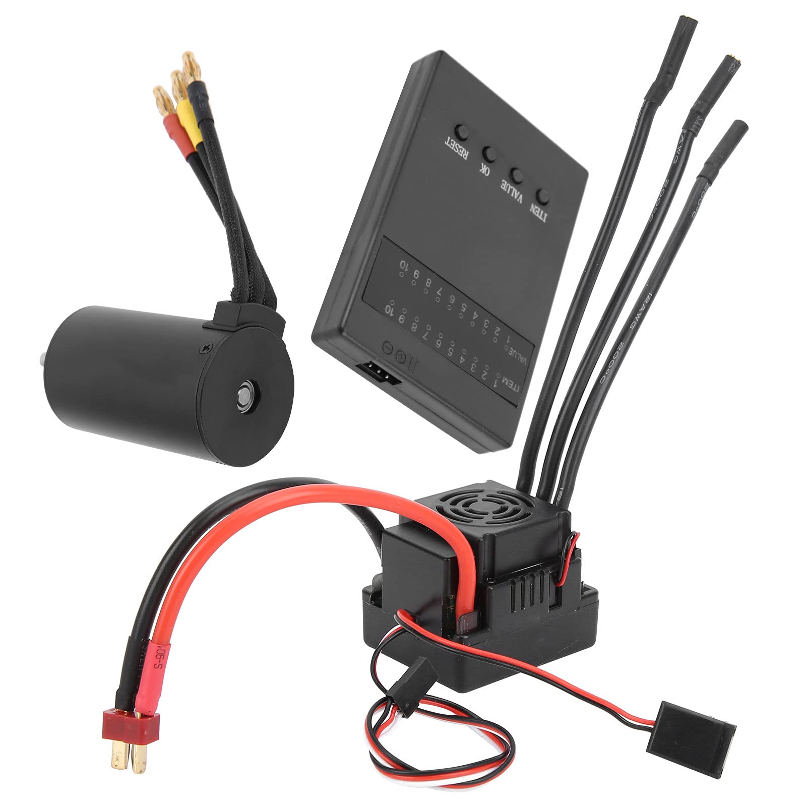 3660 3300KV Motore Brushless Durevole 80A ESC Set Combo Scheda Programmatore per Parti di Automobili RC 1/8 1/10