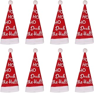 STOBOK 8 Sztuk Santa Kapelusze Posiadacze Srebra Boże Narodzenie W Stylu Torby Sztućce Xmas Czapki Obiad Sztućce Posiadacze Zastawa Stołowa Torby Do Przechowywania Party Kolacja