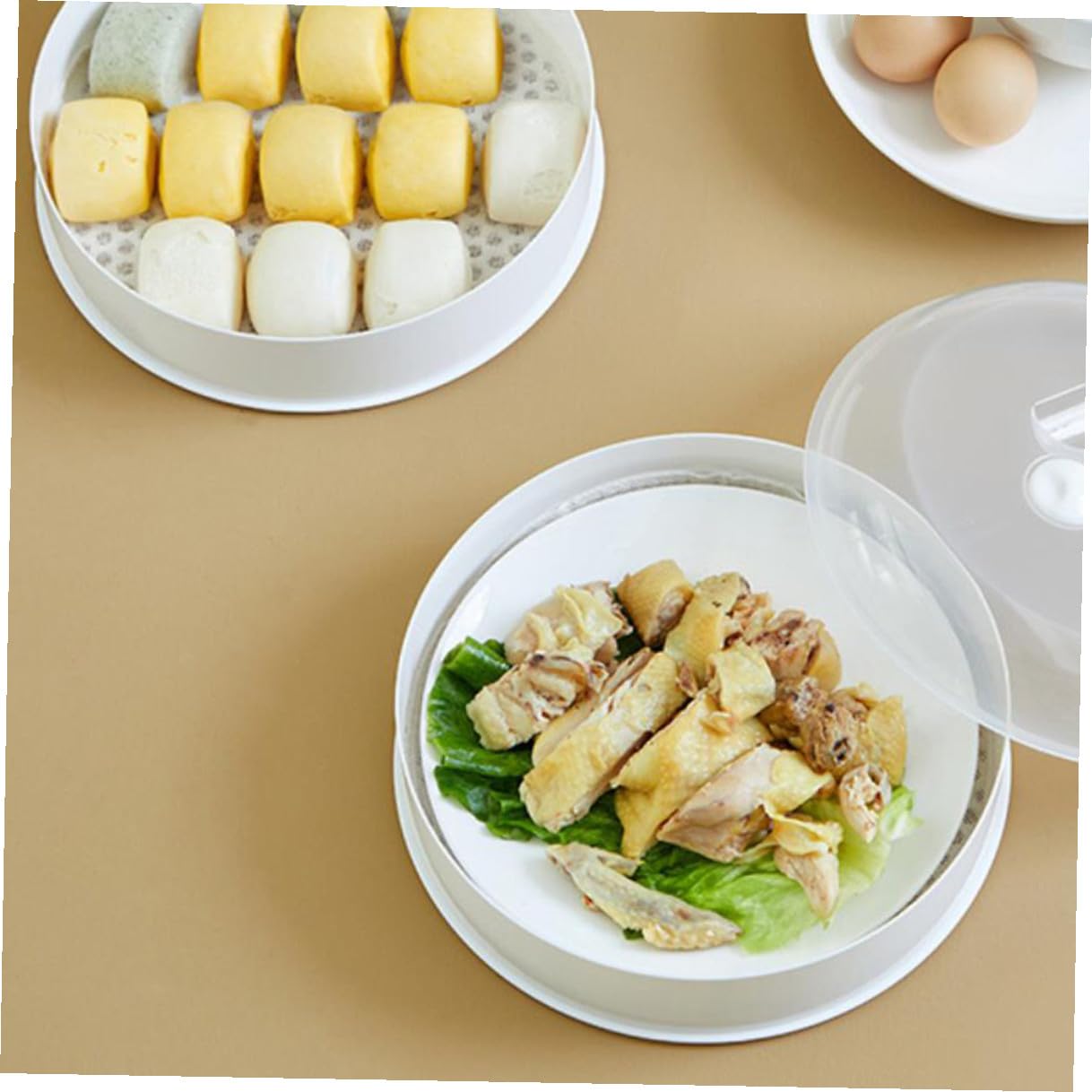 Cocedor al Vapor Microondas Tapa Resistente al Calor Apto para Verduras Pasta y Arroz Utensilio Cocina Fácil Limpieza y Duradero