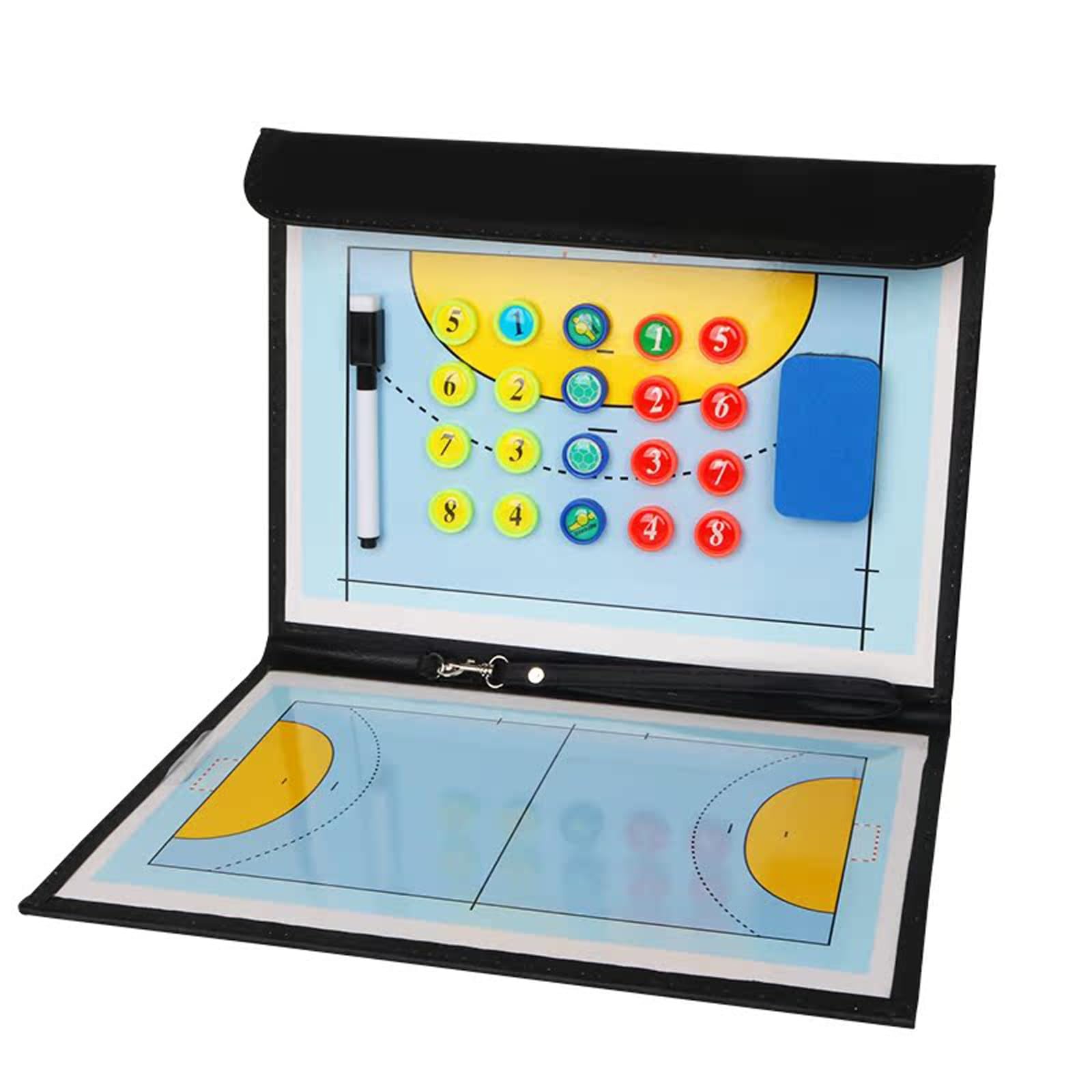 Pizarra Balonmano Entrenador, Pizarra Magnetica Balonmano, Accesorios Completos, Diseño Plegable, Fácil de Transportar, para Enseñanza