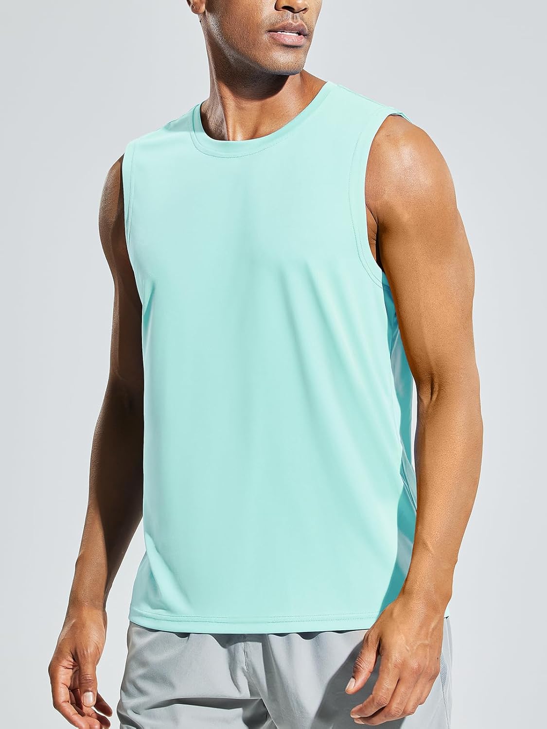 MIER Men's Workout Tank Tops UPF 50+ Swim Shirts Quick Dry Running Sleeveless UV Protection Muscle Tees - Image 2
