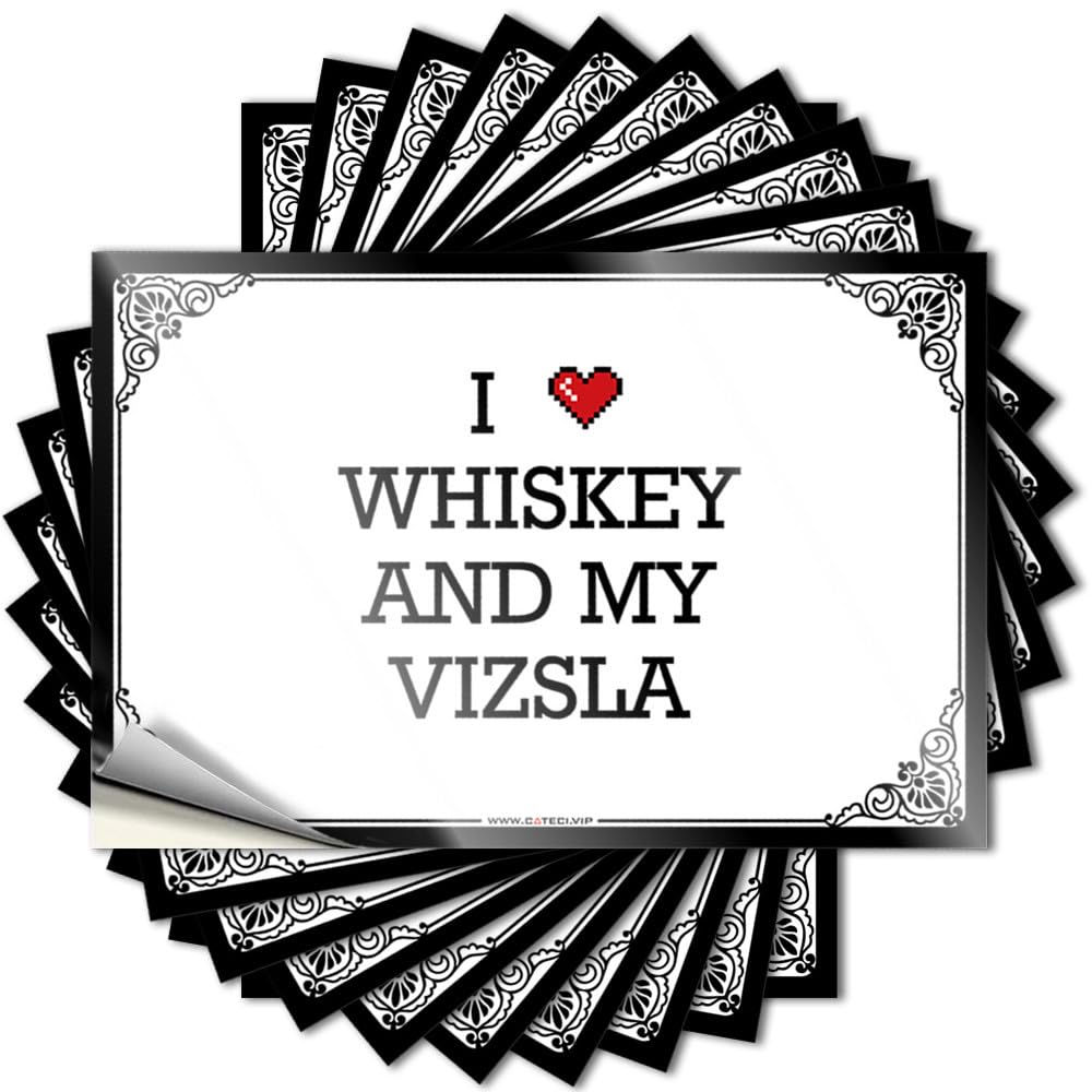 Quote - Rock Wall I Love Whiskey & My Vizsla for Darts Room Door Decor(12X18CM)