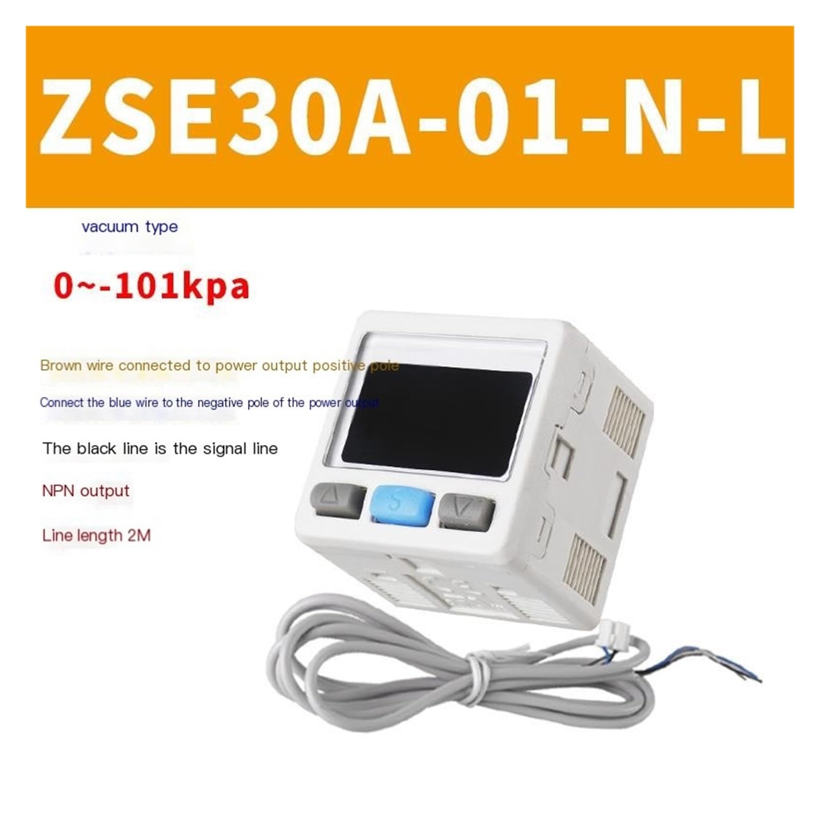 Interruptor De Presión Electrónico Con Pantalla Digital Neumática, Sensor De Presión Negativa De Vacío, ZSE30AF ISE30A(ZSE30A-01-N-L)