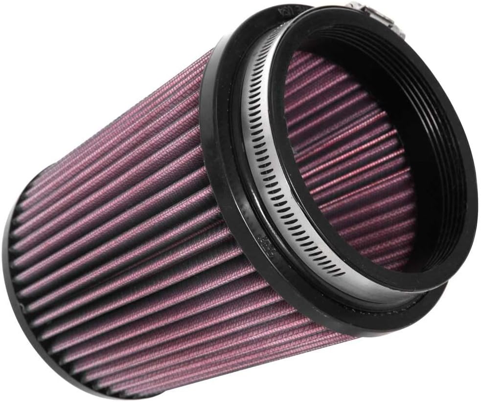 K&N High-Flow Original Lifetime Universal Clamp-On Air Filter: High Performance, Premium, Washable: Flange Diameter: 4 In, Filter Height: 6.0 In, Flange Length: 0.625 In, Shape: Round Tapered, RU-4550