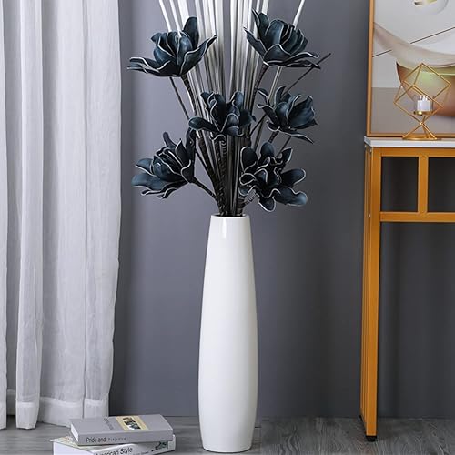 Miniatura 5 de Jarrón de cerámica blanca de 28 pulgadas de alto, jarrones grandes decorativos para centros de mesa, estantes, decoración del hogar, ramas de sala