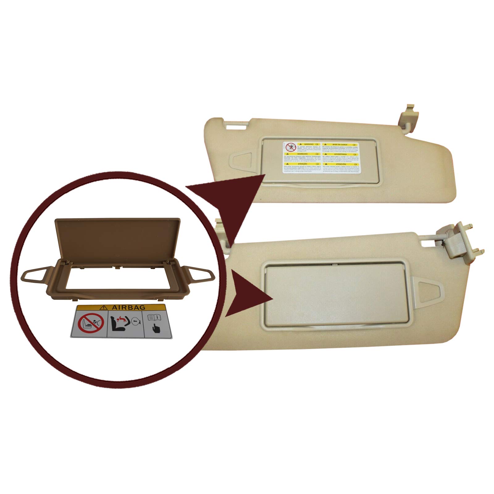 Amazon.com: ESC Auto Parts EDP1006 Sun Shade Visor Makeup Cosmetic 