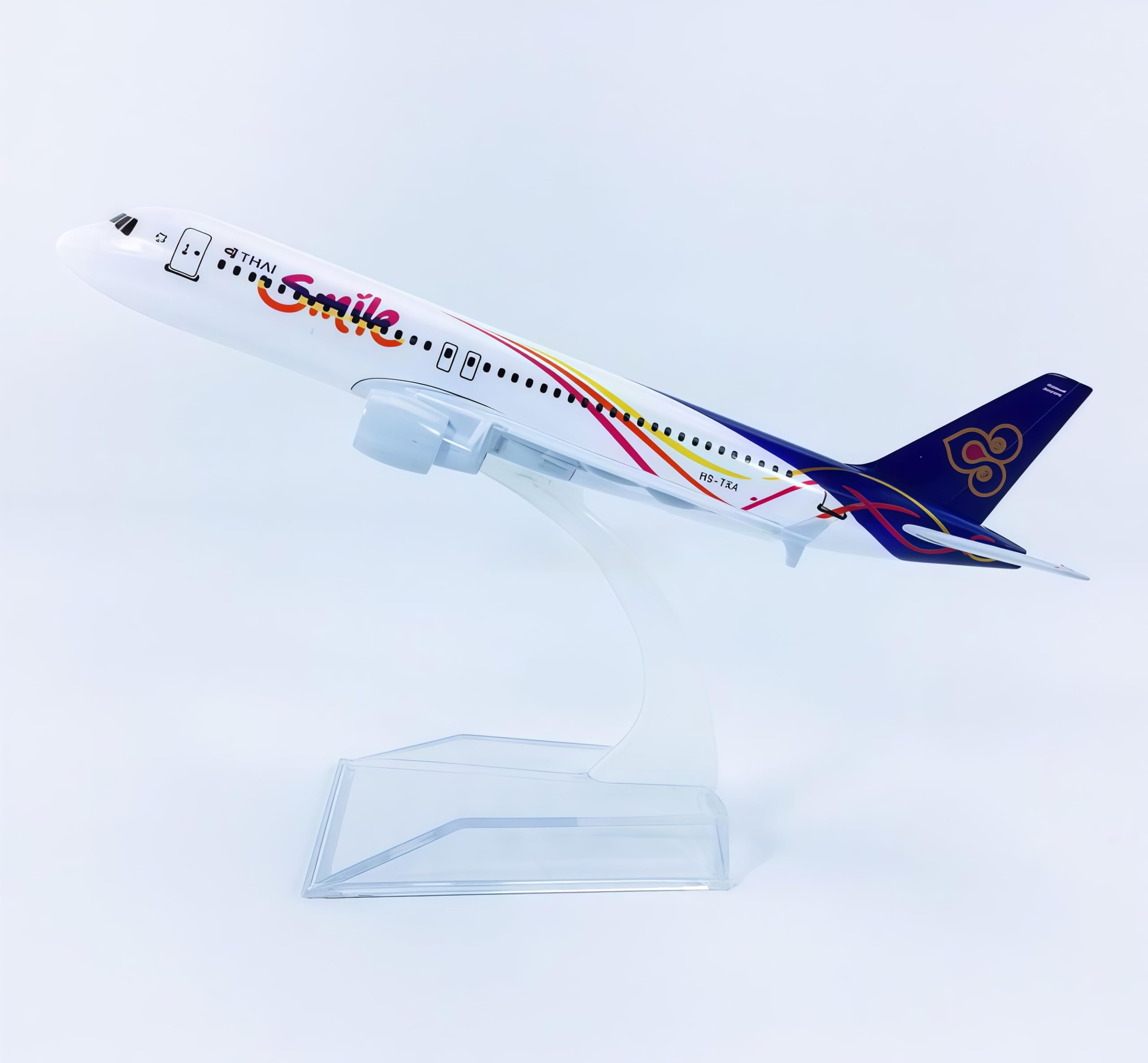 LGSRSNXHTX 16cm Model Plane 1/400 Diecast Metal Airplane Model Thai Smile A320 with Stand Aircraft Collectible for Aviation Enthusiasts,Desktop Decor Gift for Adult