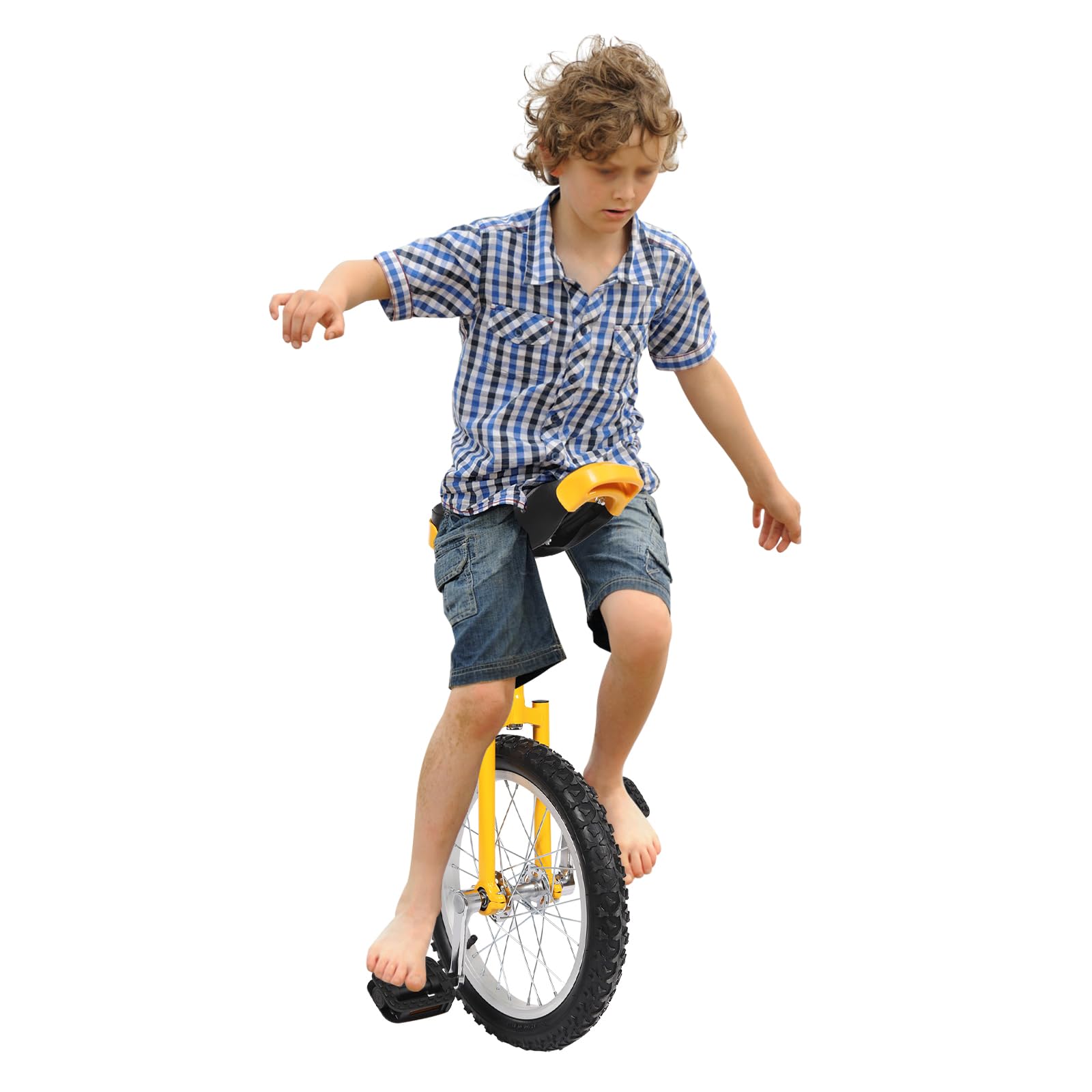 One Wheel Bike, 16Inch/24Inch Adjustable Height Wheel Unicycle with 2 Pedals, Outdoor Sports Fitness Exercise Unicycle for Office Workers and Cycling Enthusiasts (Red, 16'')