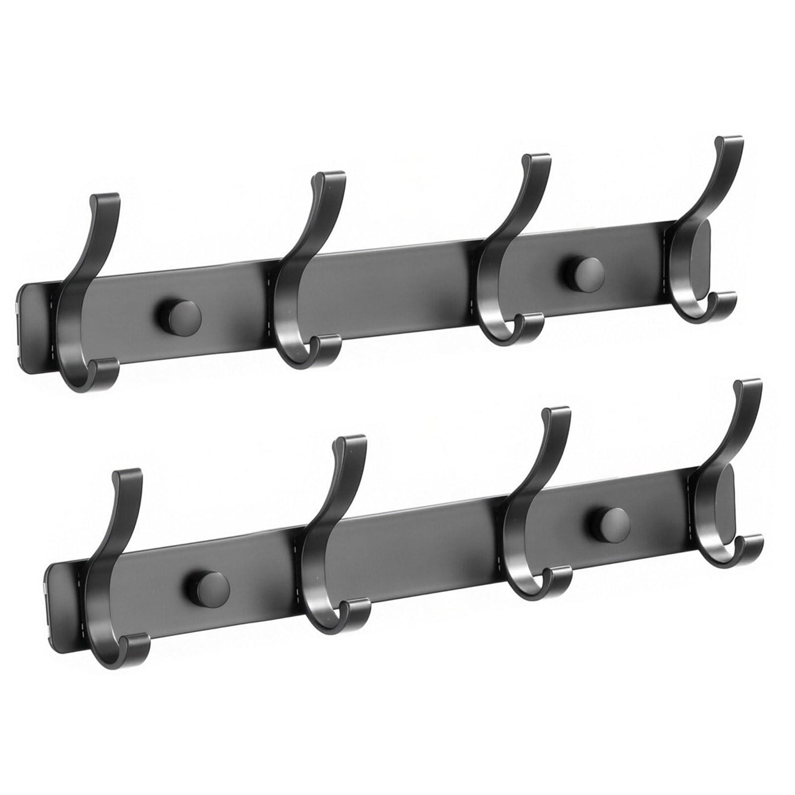 AmzDaKai 2 Pack Coat Racks Wall Mounted, Coat Hooks Hanger Wall Double Hook, Heavy Duty Rust-Proof Coat Rack Robes, Clothes, Bags, Hat, Bathroom, Bedroom, Kitchen (Grey)