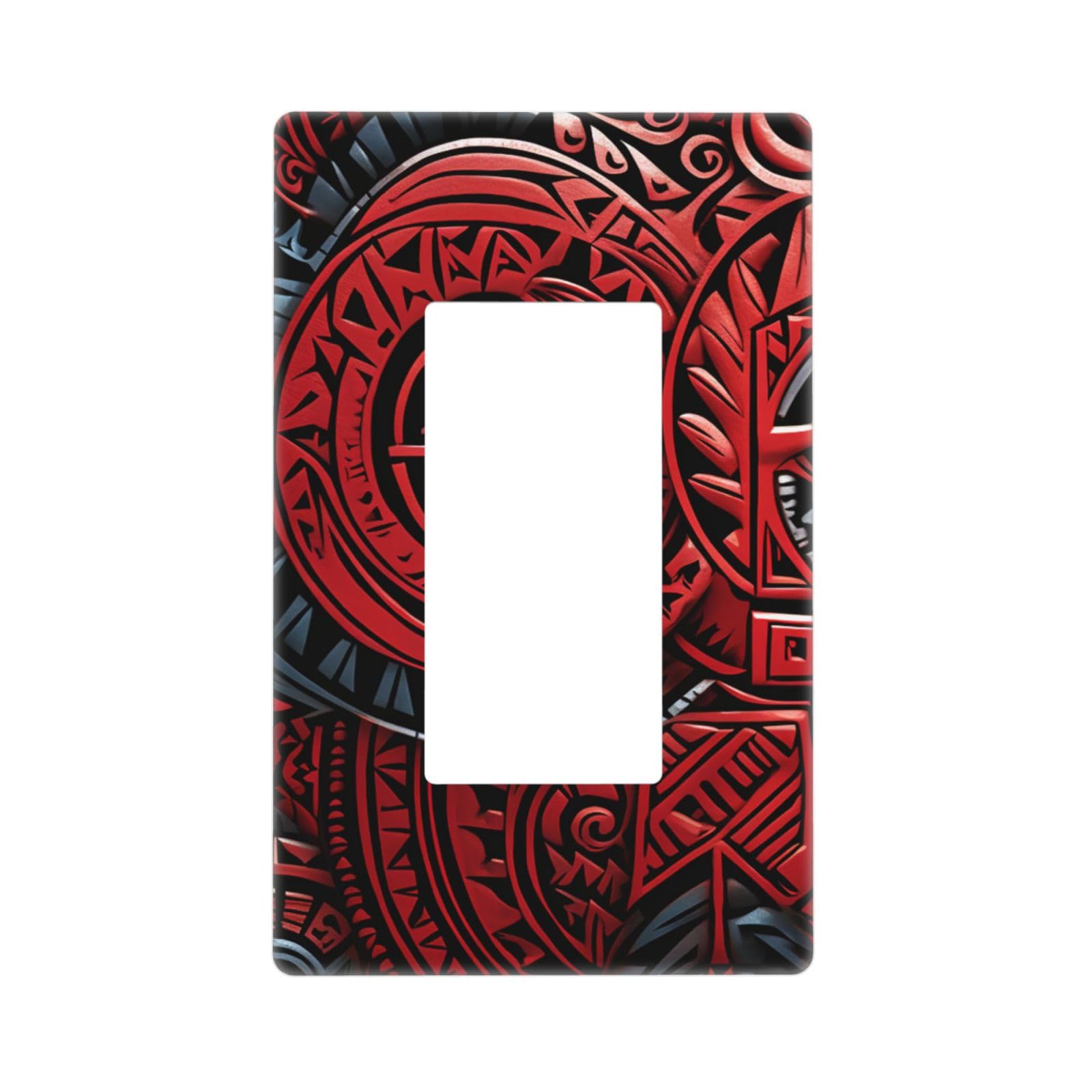 Decorator Wall Plate 1 Gang Light Switch Covers Decorator Receptacle Outlet Covers Red tribal pattern Wall Plates for Electrical Outlets Plug Cover Single Rocker Switch Plates