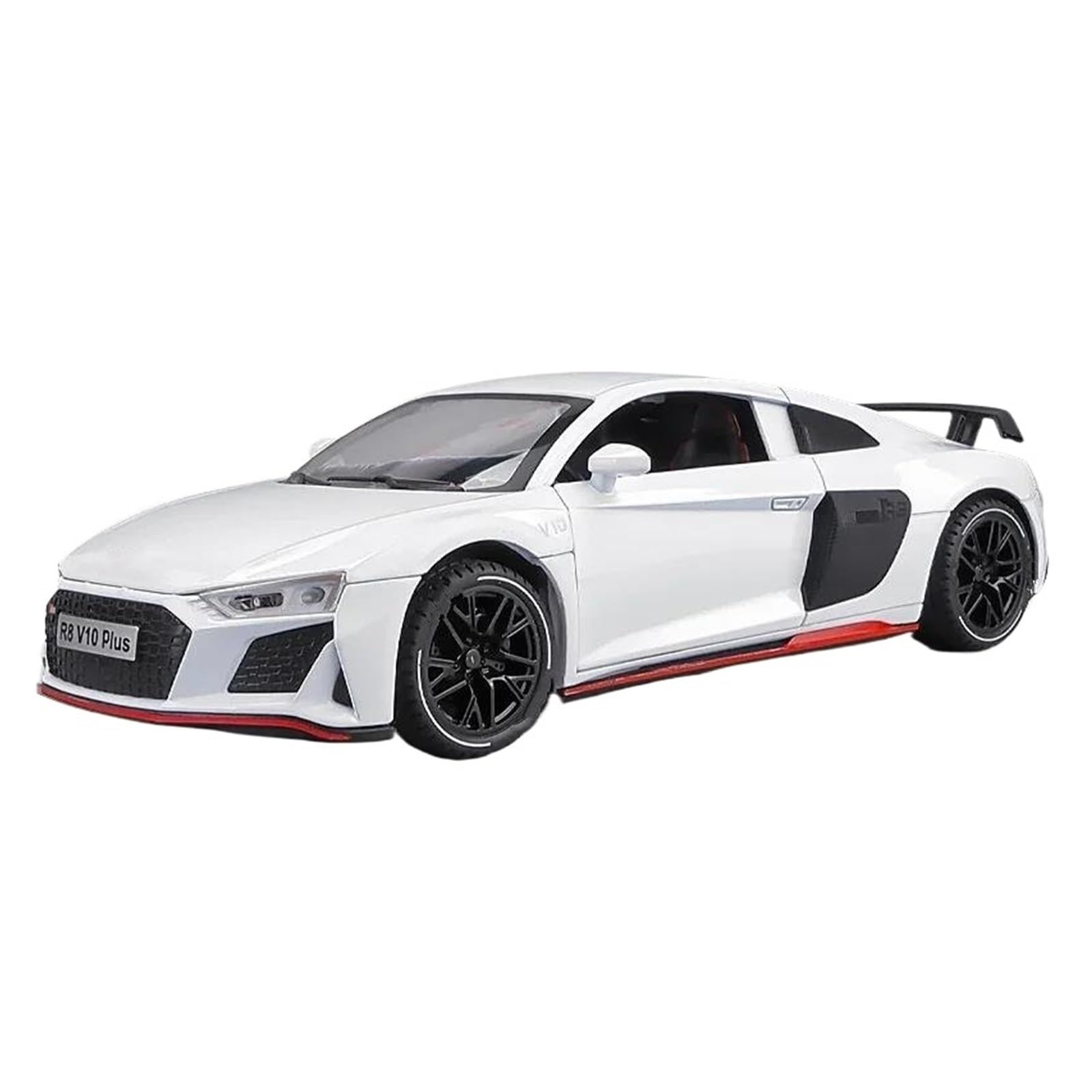 1:24 for Audi R8 V10 Plus sports car model simulation alloy super not include batteries(White)