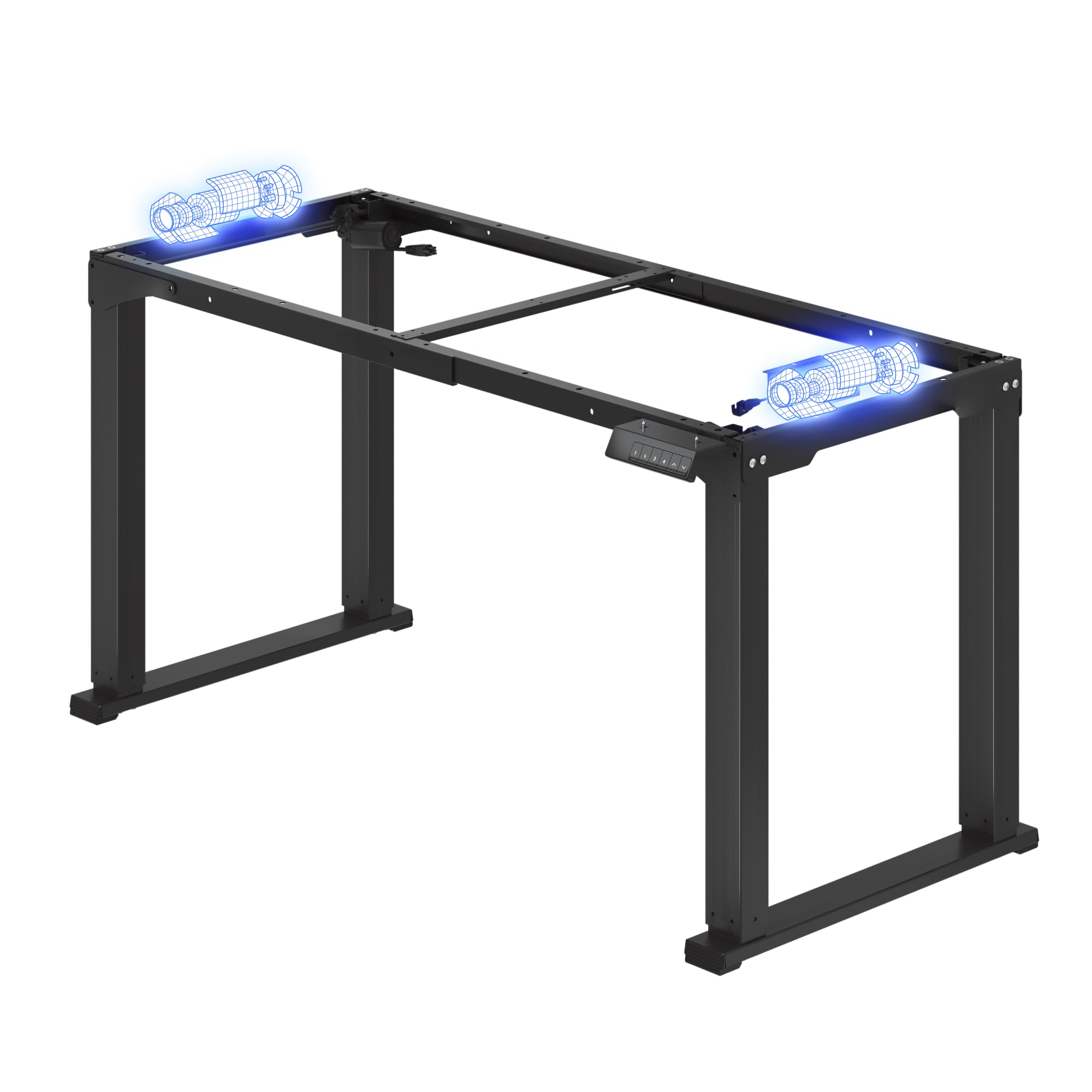 FLEXISPOT Höhenverstellbarer Schreibtisch Gestell elektrisch – 4-Bein Tischgestell mit Dualmotor, besonders Stabiler Stand, höhenverstellbar 71,5–118,5 cm, für Arbeit und Zuhause (Schwarz)