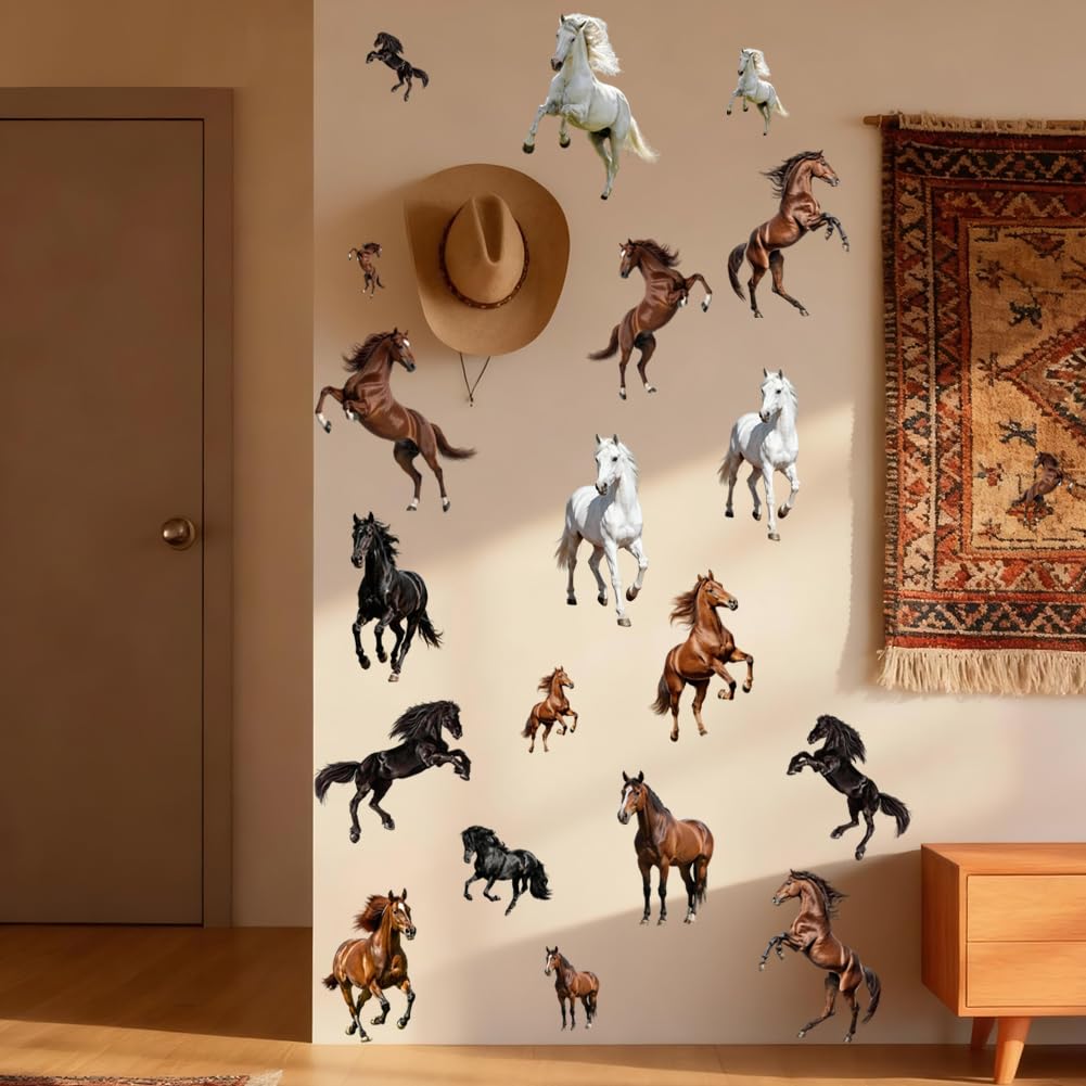 SUPERDANT Wild Horse Wall Sticker 35.4x11.8 Inch/90x30cm