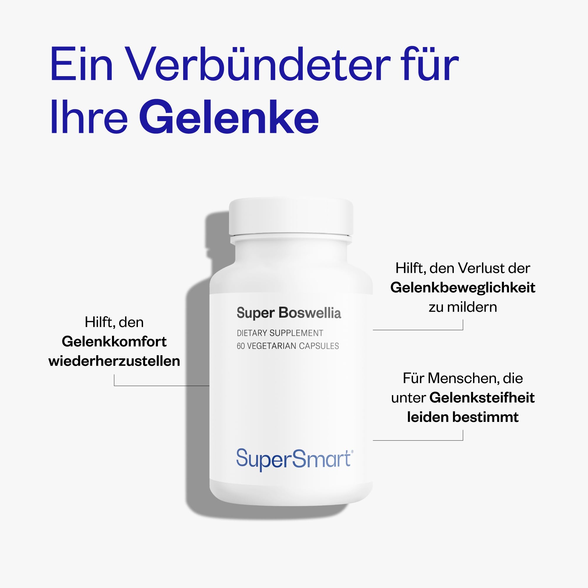 Super Boswellia – Standardisierter Extrakt aus Boswellia serrata mit 20% AKBA – Hohe Bioverfügbarkeit – Vegan – SuperSmart