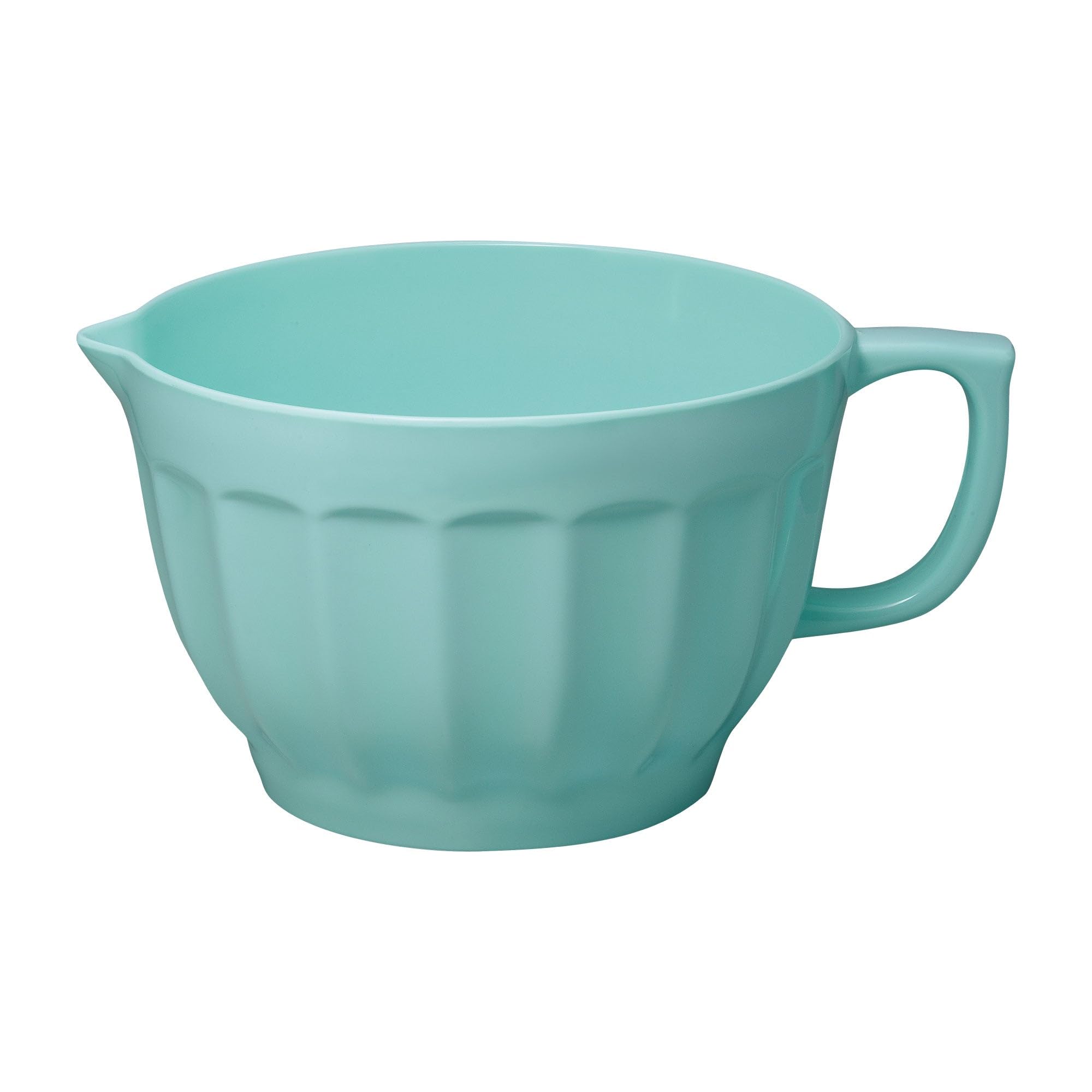 UP ware Melamin-Teigschüssel mit Ausgießer, Griff und rutschfestem Boden, Griff für einfaches Mischen und Ausgießen, Home Essentials Koch- und Backutensilien, Teigschüssel (4,3 qt, Latte Blue)