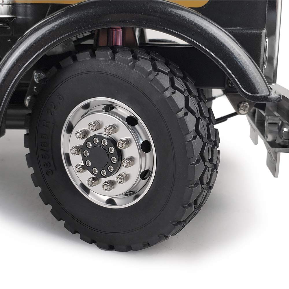 ZuoLan RC Trailer Front Rims Alloy Wheels Wheel Hubs with Tyres for 1/14th Tamiya RC Tractor Truck Car Trailer Pack of 2 - Image 3