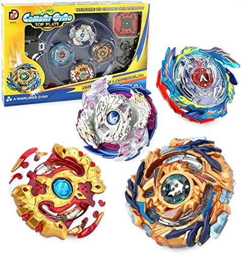 4 Pcs Gyros Battle SetBey Burst Battle Case Toy Set -Spinning/Battle Common Starter Set - 4pcs Battling Metal Gyro with Launcher - 4 Pcs Gyros Battle Set