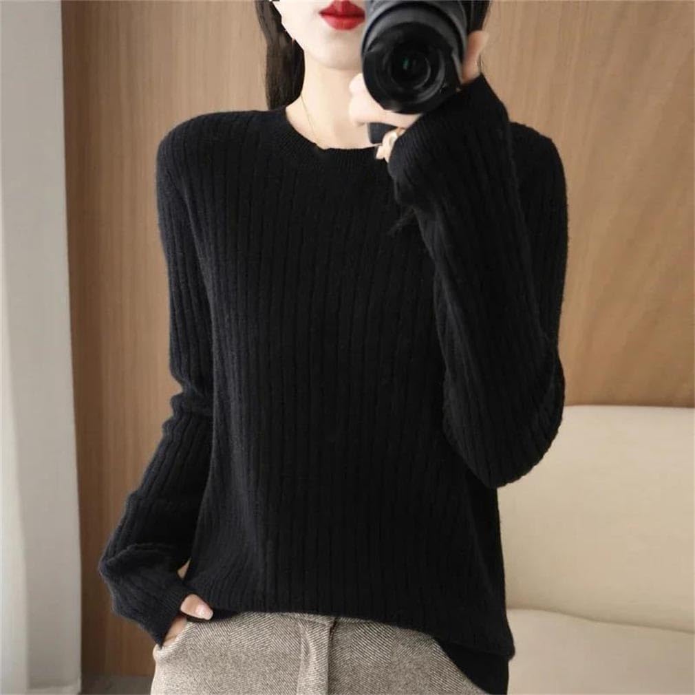 Women Sweaters Long Sleeve Pullovers O-Neck Warm Pullover Bottoming Shirts Loose Jumper