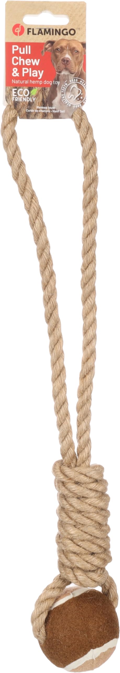 Flamingo DT HEMP KUSH TUG TOY TENNIS BROWN 46x7,5x6,4CM