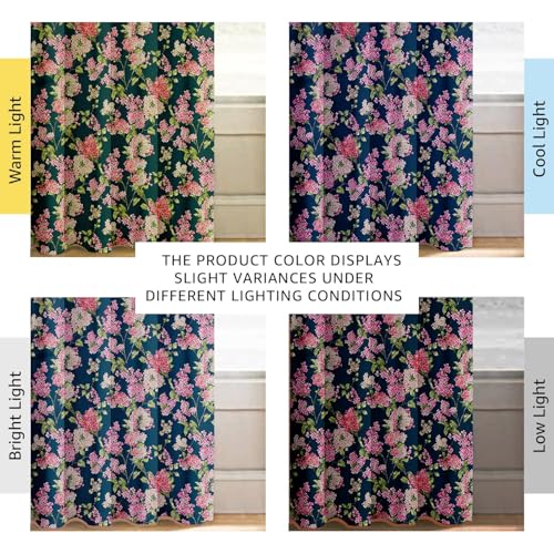 Image of Cloth Fusion Printed 100% Blackout Window Curtains 5 Feet Long Set of 2, Room Darkening Parda with Stainless Steel Grommets for Home Decor (5x4.5 Feet, Blue Coral)