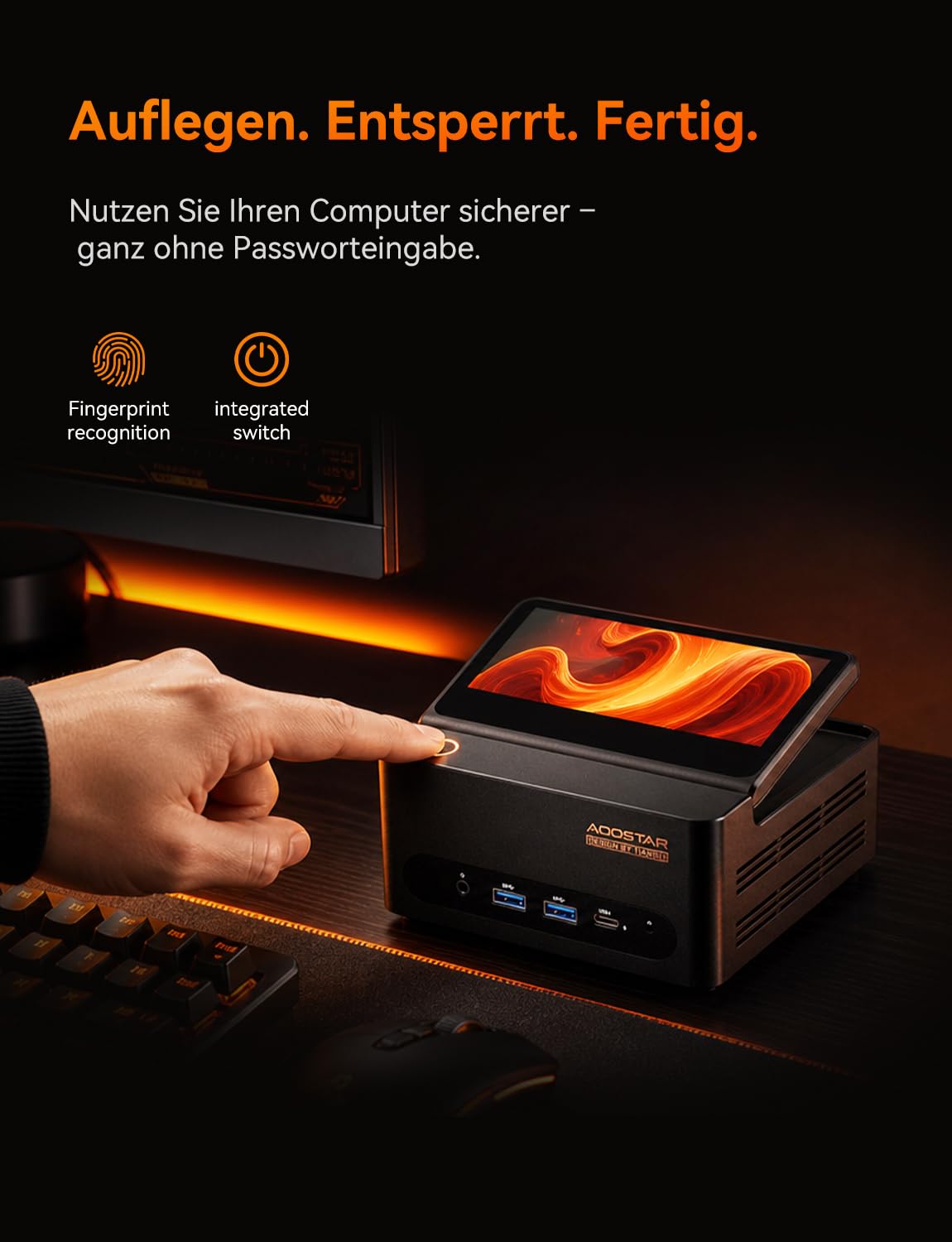 Mini PC AOOSTAR G-FLIP H255, AMD Ryzen 7 H255 (8 núcleos/16 hilos, hasta 4,7 GHz), mini PC para juegos con 24 GB de RAM DDR5, SSD PCIe 4.0 de 1 TB, mini ordenador de sobremesa con WiFi 6 y doble LAN d