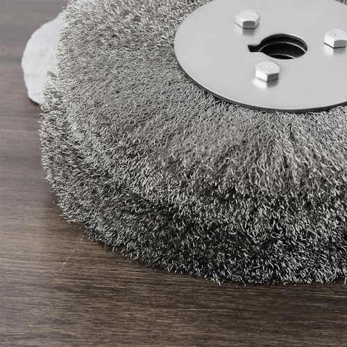Image of ECSiNG 2Pcs Stainless Steel Wire Brush Wheels 150mm Hole 16mm Wire Wheel Wire Crimped Wheel Brush for Deburring, Rust Removal, and Surface Finishing