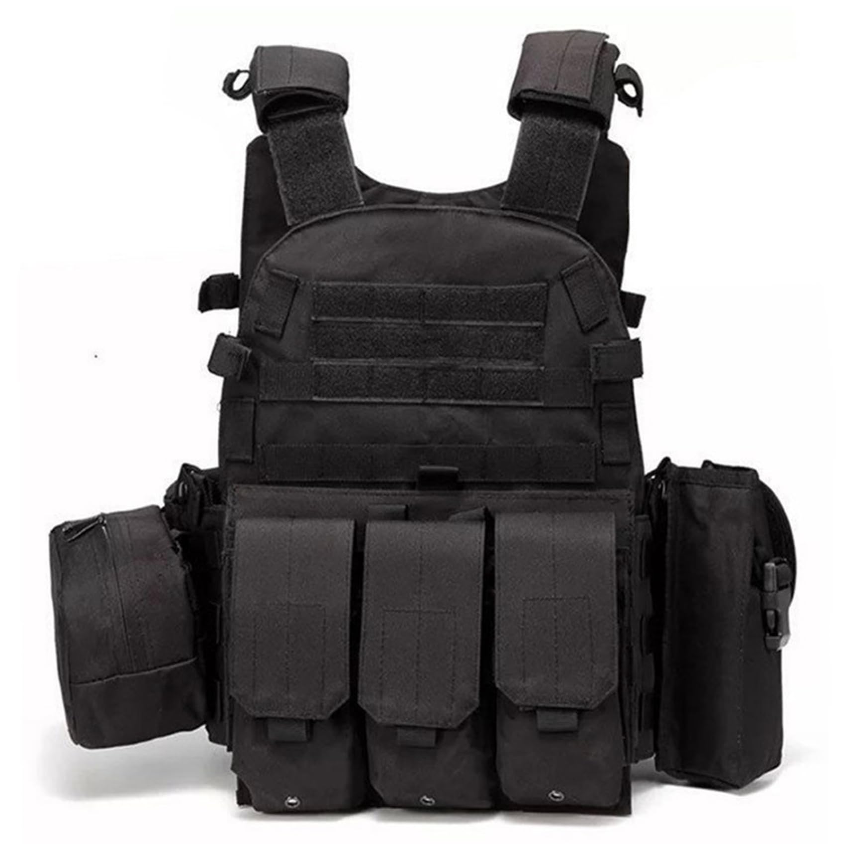 Jorzer Chaleco Airsoft, Portador de Placa Molle Multifuncional, Chaleco de Paintball Transpirable Ajustable, Portador de Placa, Seguridad de la policía del ejército de Paintball.