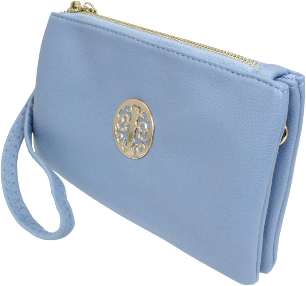 Small Clutch Bags with Wristlet and Long Adjustable Strap - Packaged With FREE Elegant Tiana Marie Dust bag