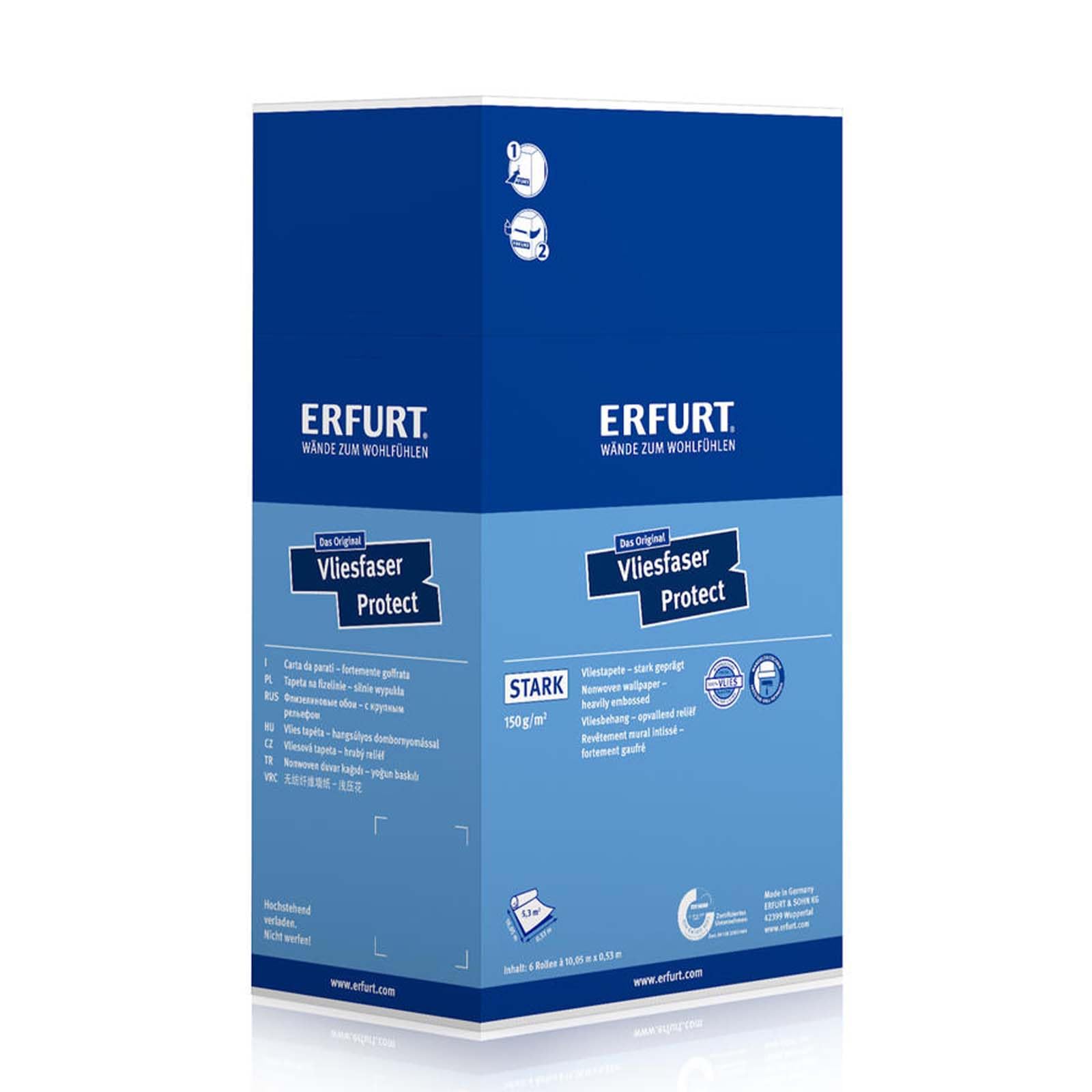 Erfurt Vliesfaser Protect 213 Vliestapete 10.05X0.53 Strukturtapete 6 Rollen 1004363