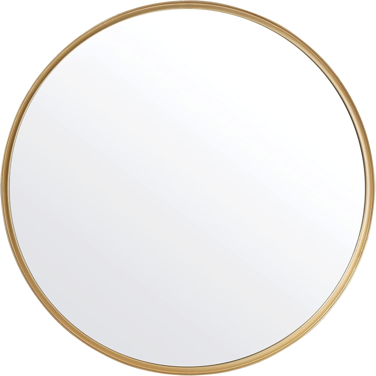 HBCY Creations Gold Round Wall Mirror - 27.5 Inch Large Round Mirror, Rustic Accent Mirror for Bathroom, Entry, Dining Room, & Living Room. Metal Wall Mirror