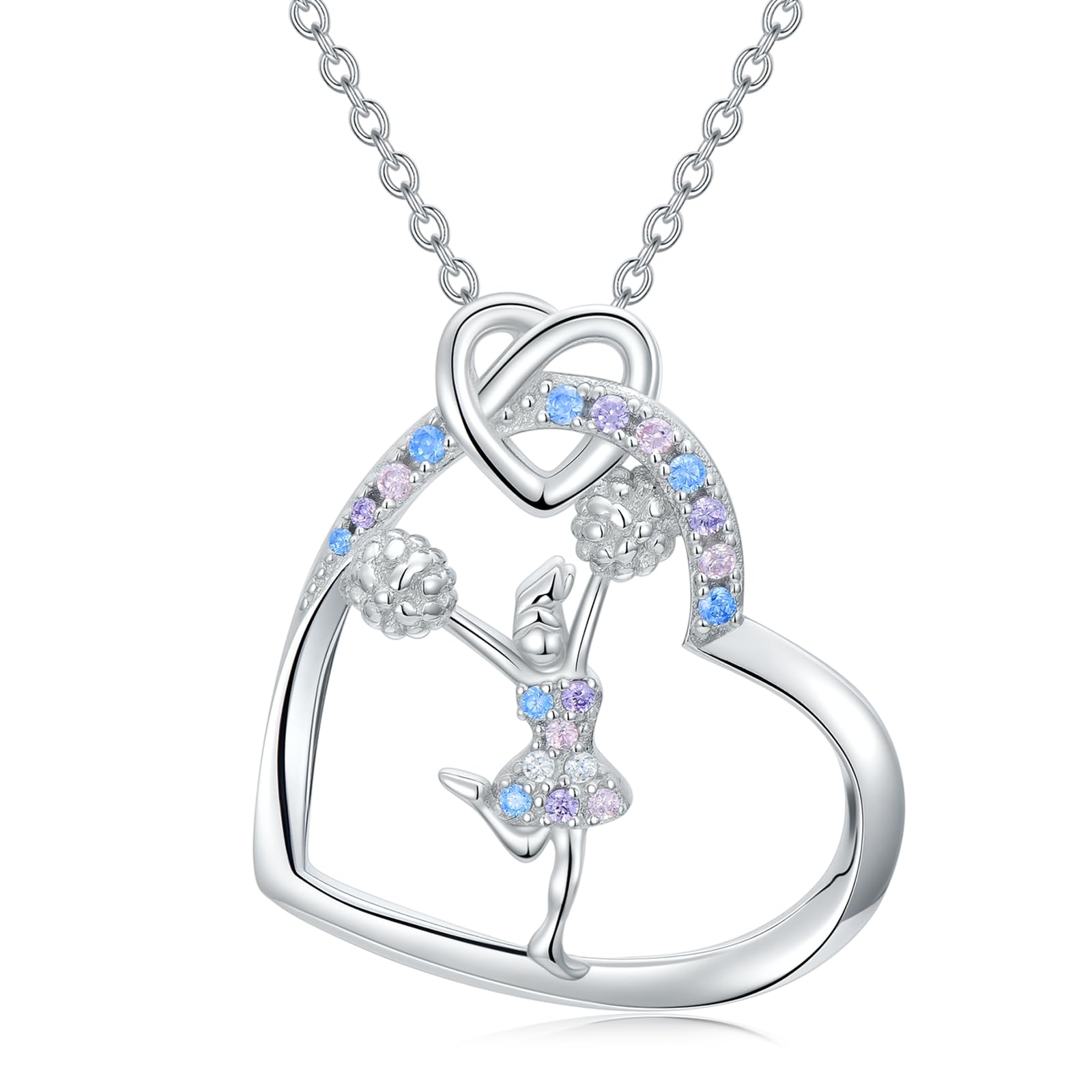 KoyeKei Sport/Music Necklace for Women 925 Sterling Silver Crystal Pendant Tree of Life Jewelry Gifts for Sport Players