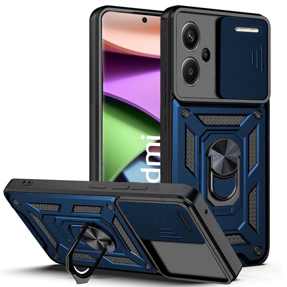 AESTMO Polycarbonate Tough Armor Redmi Note 13 Pro Plus Bumper Back Case Cover|Ring Holder & Sliding Camera Shield Cover|360 Degree Protection Back Case Cover For Redmi Note 13 Pro Plus (Blue) (B0CWY433K4) Amazon Price History, Amazon Price Tracker