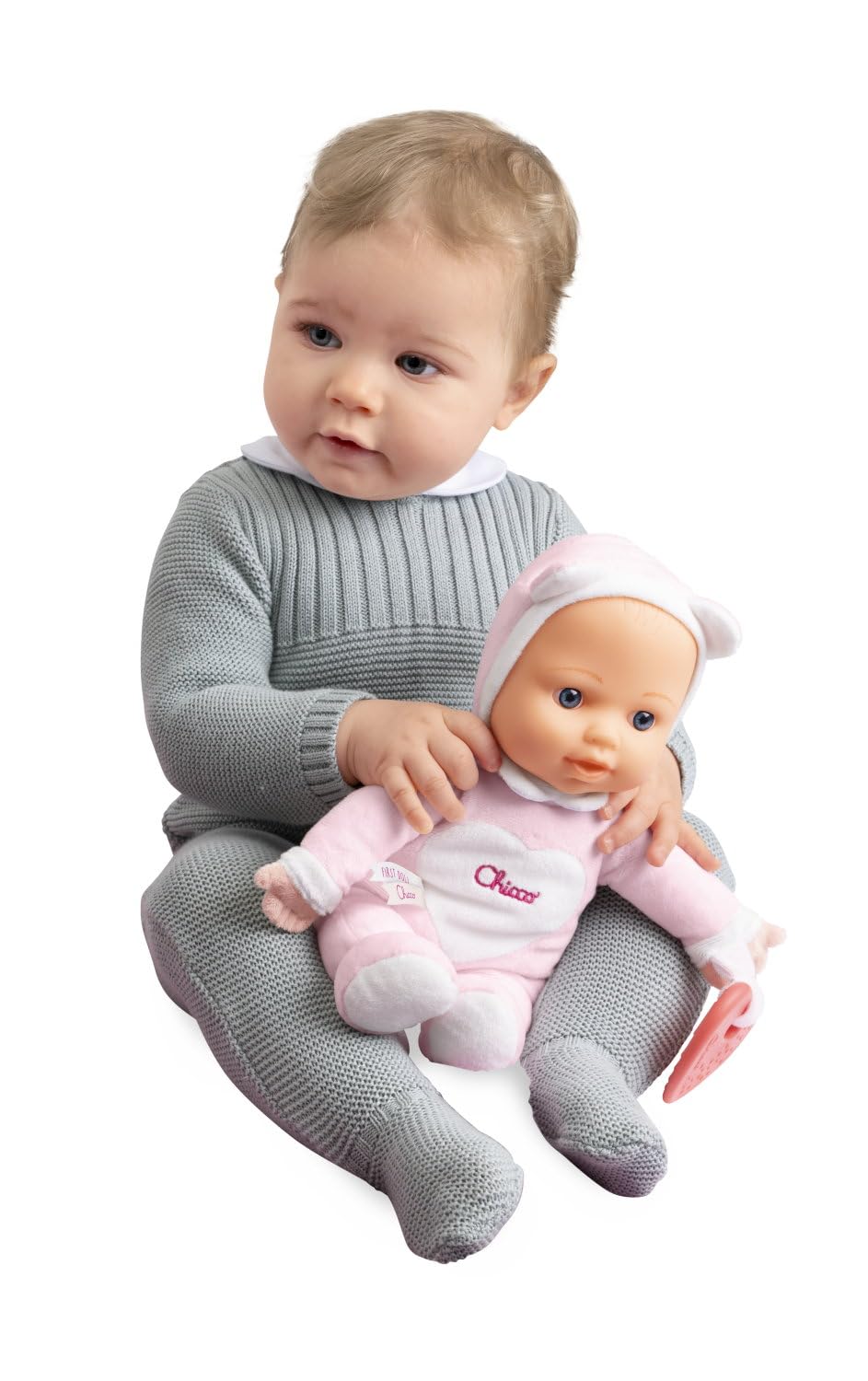 Chicco Gioco La Mia Prima Bambola, con morbido cuore Massaggiagengive per la Dentizione, soffice e leggera, Lavabile in Lavatrice, 0 mesi+