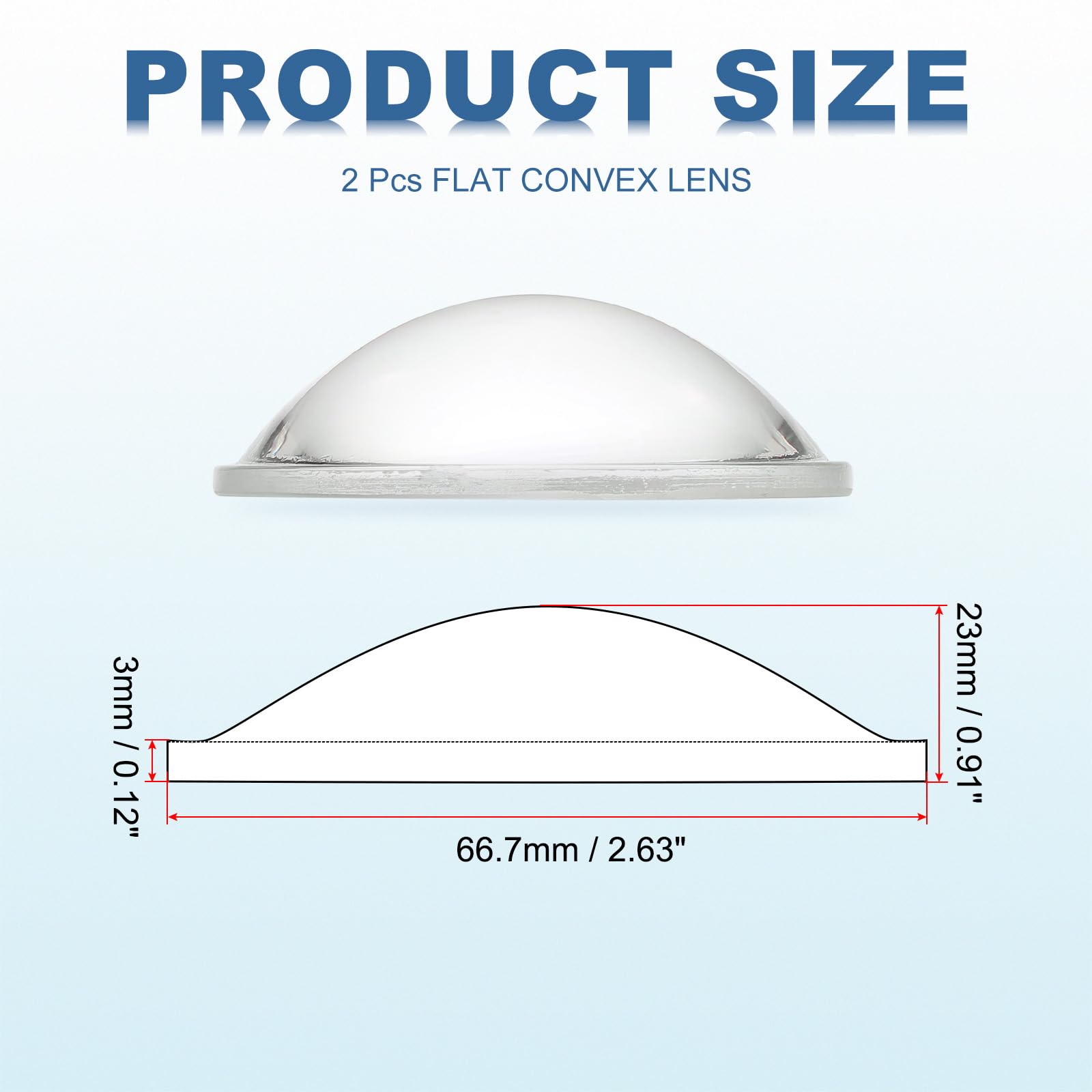 PATIKIL Diameter 66.7mm Flat Convex Lens - Image 2