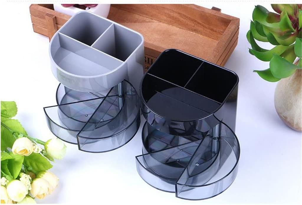 Transparent Plaid Pen Holder Multifunction Round Pen Pencil Holder Office Desktop Storage Box School Student (D,Talla nica) (D Talla nica)