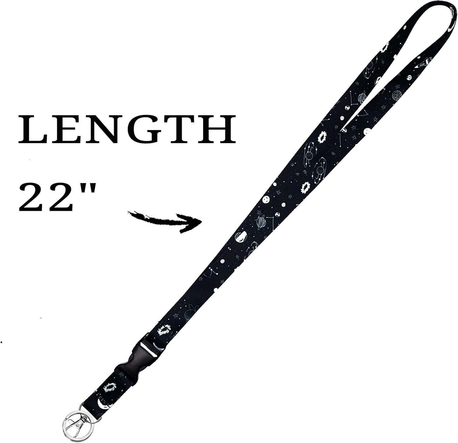 Lanyard for Keys Keychain Lanyard Premium Soft Silky Wide Strapped Beautifully Printed ID Teacher Lanyard with Spring Clip for Women/Men - Image 4