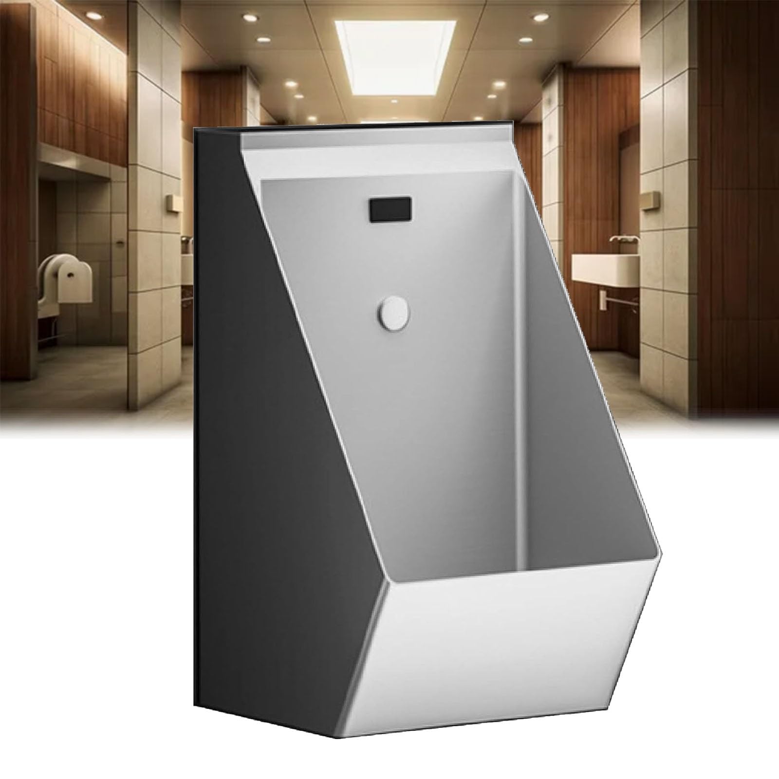 Urinoir mural mains libres avec drainage vertical pour toilettes publiques