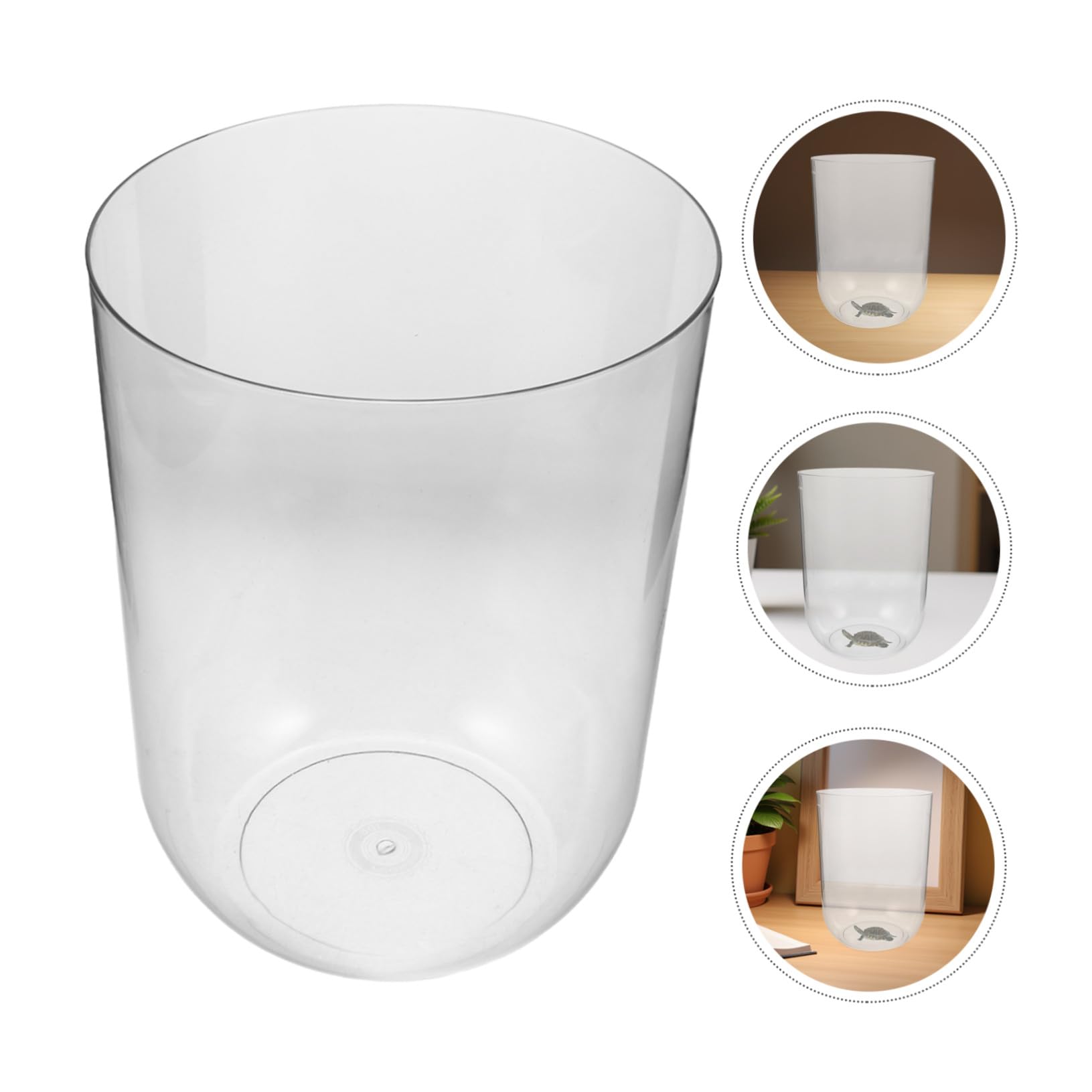 iplusmile Aquarium et Entretien Facile 8l Cylindrique en Plastique Accessoires Décoratifs et Compact pour Tortues et Bettas pour Bureau