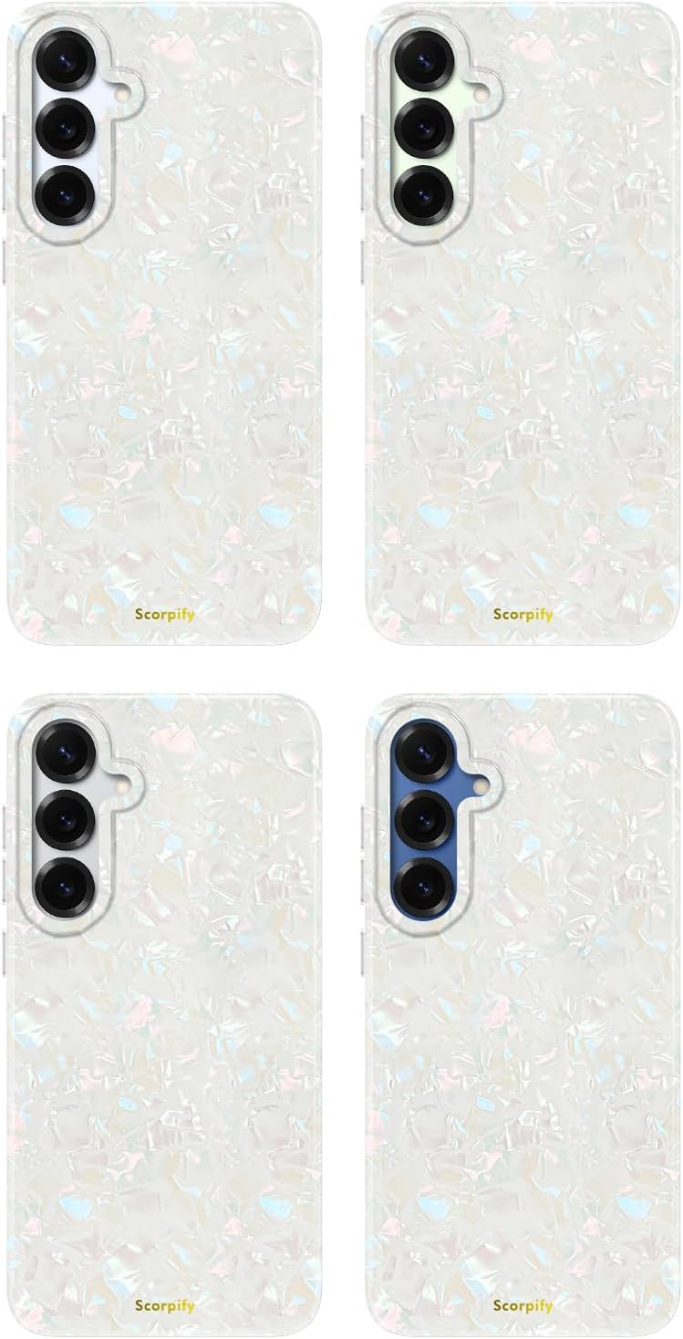 SCORPIFY Compatible with Samsung Galaxy S25 Case [Compatible with MagSafe] for Colorful Pearl Pattern Design, Cute Clear Magnetic Phone Cover for Women Girls and Men