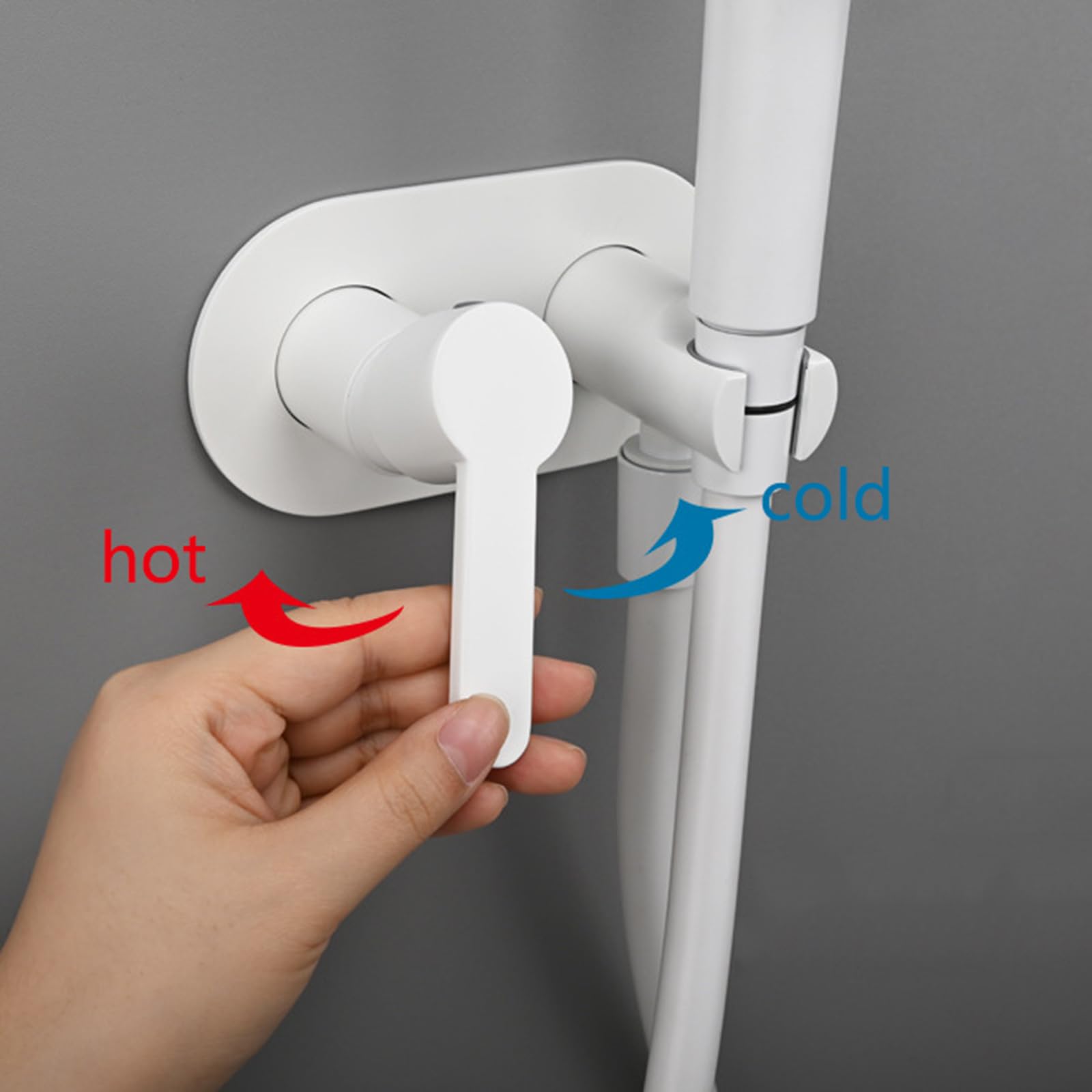 Grifo Bidet para Wc Empotrado Ducha Higienica para Wc Agua Fria Y Caliente Modo Dual,Blanco