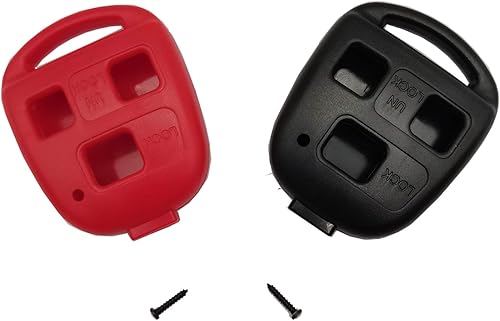 Miniatura 2 de Paquete de 2 fundas de repuesto mejoradas para llavero de entrada sin llave para Lexus ES GS GX is LS LX RX SC (1 negro + 1 rojo)