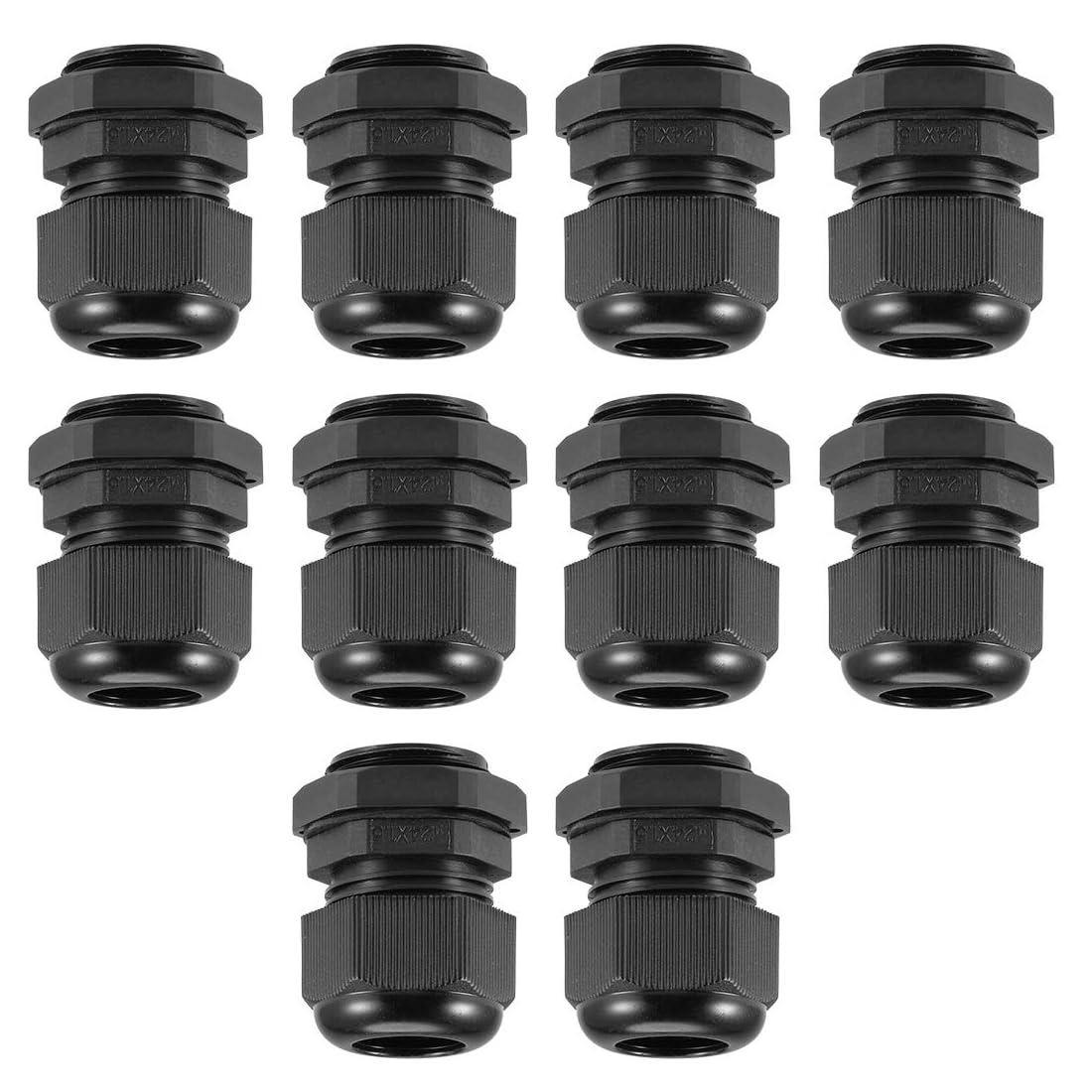 MACHSWON 10Pcs M24 Cable Gland - Durable Threaded Wire Connector with Locknut for 12-15mm Dia Cable Wire, Black